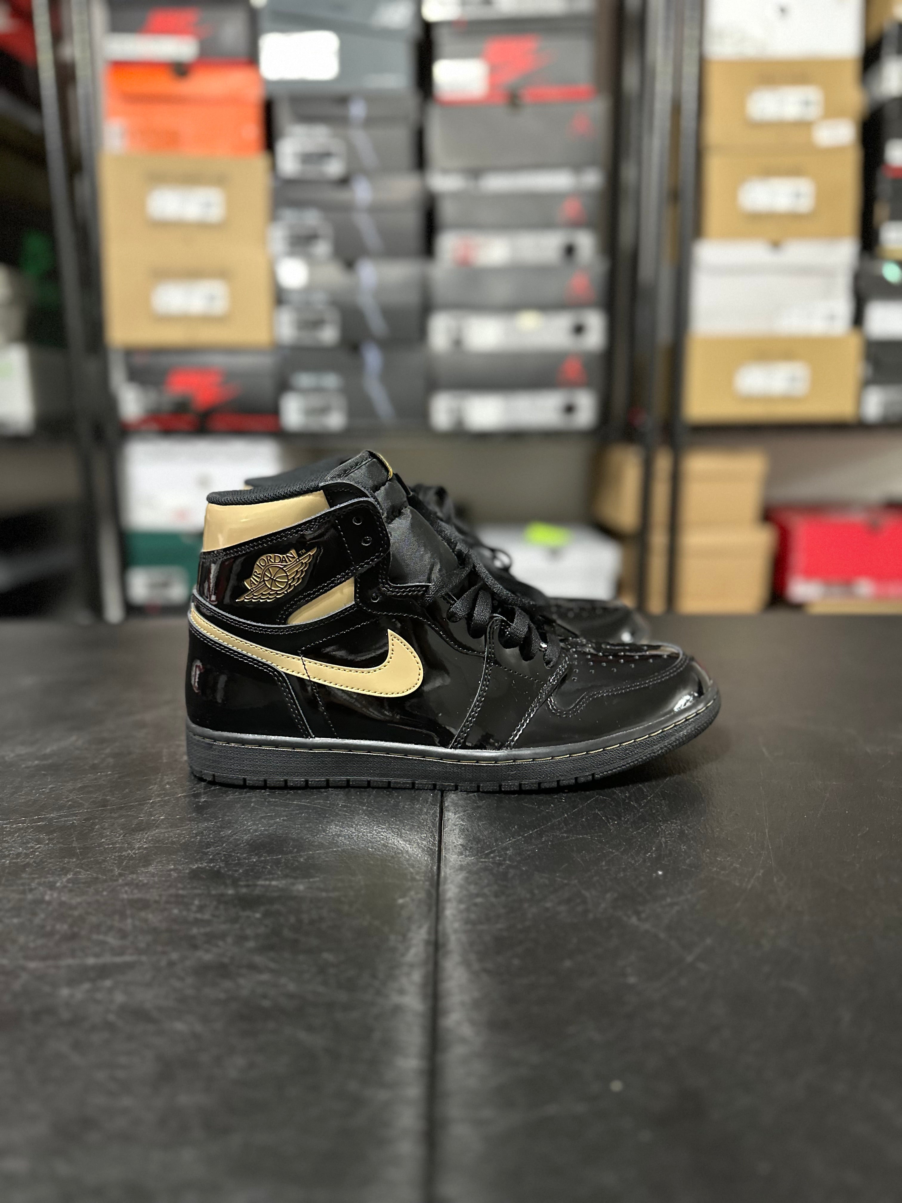 Size 11.5 - J1 black metallic Gold