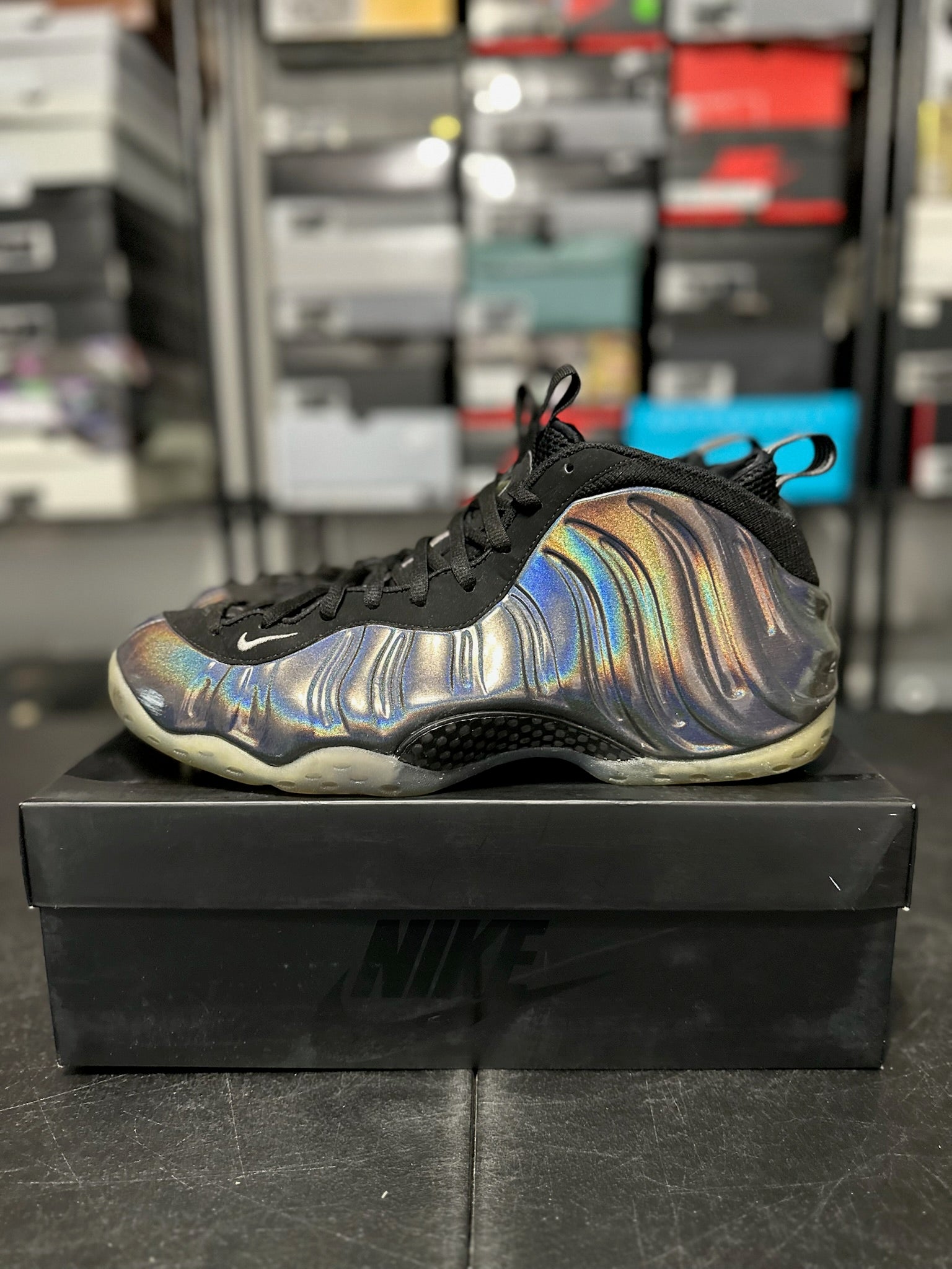 Size 13 - Foamposite 1 Hologram