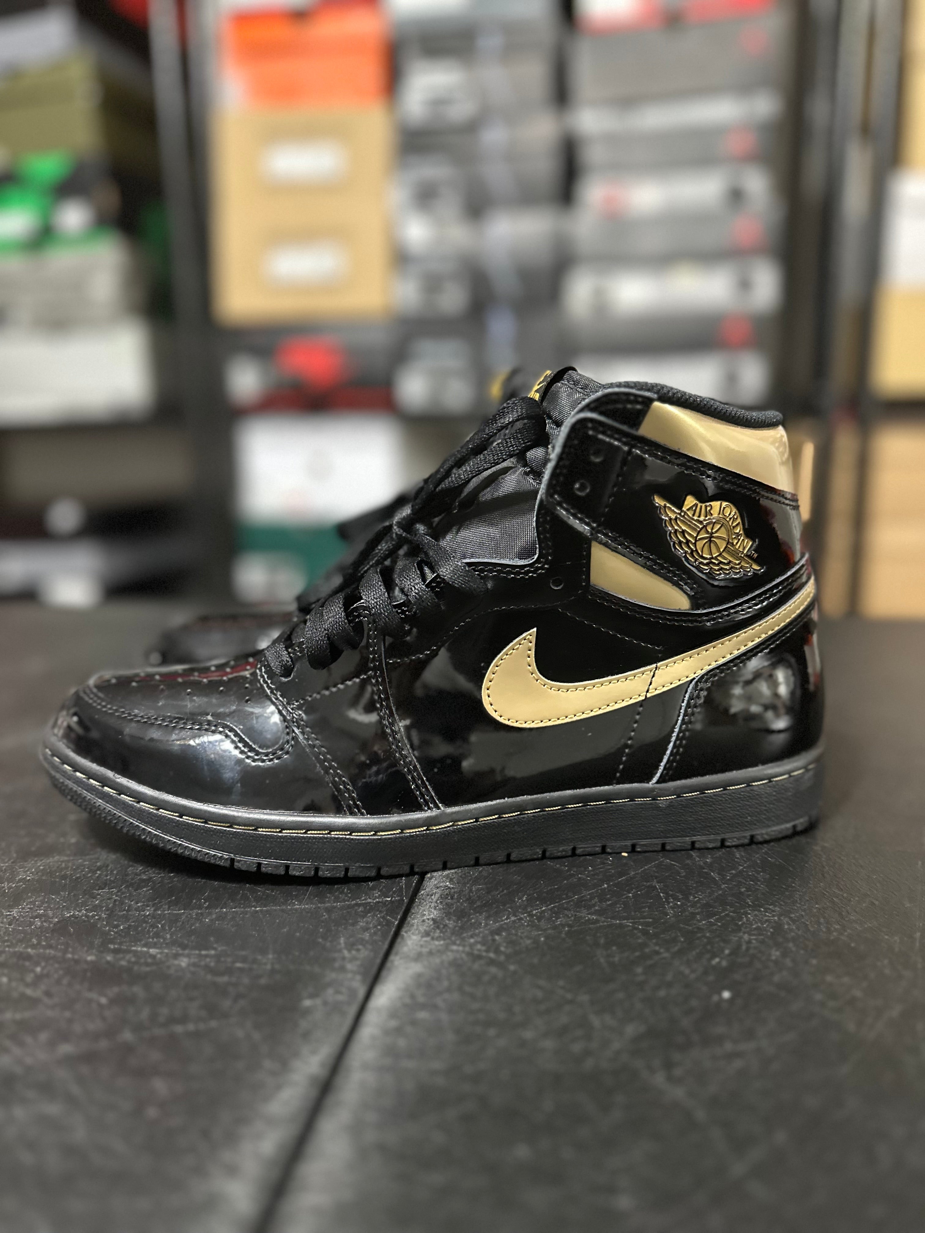 Size 11.5 - J1 black metallic Gold