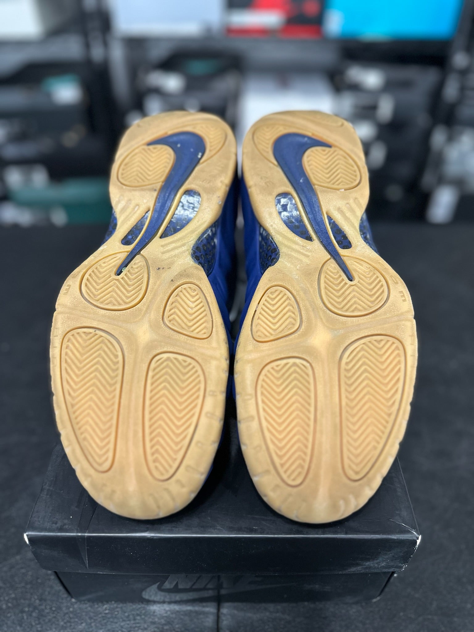 Size 10.5 - Foamposite Pro Blue Void University Red