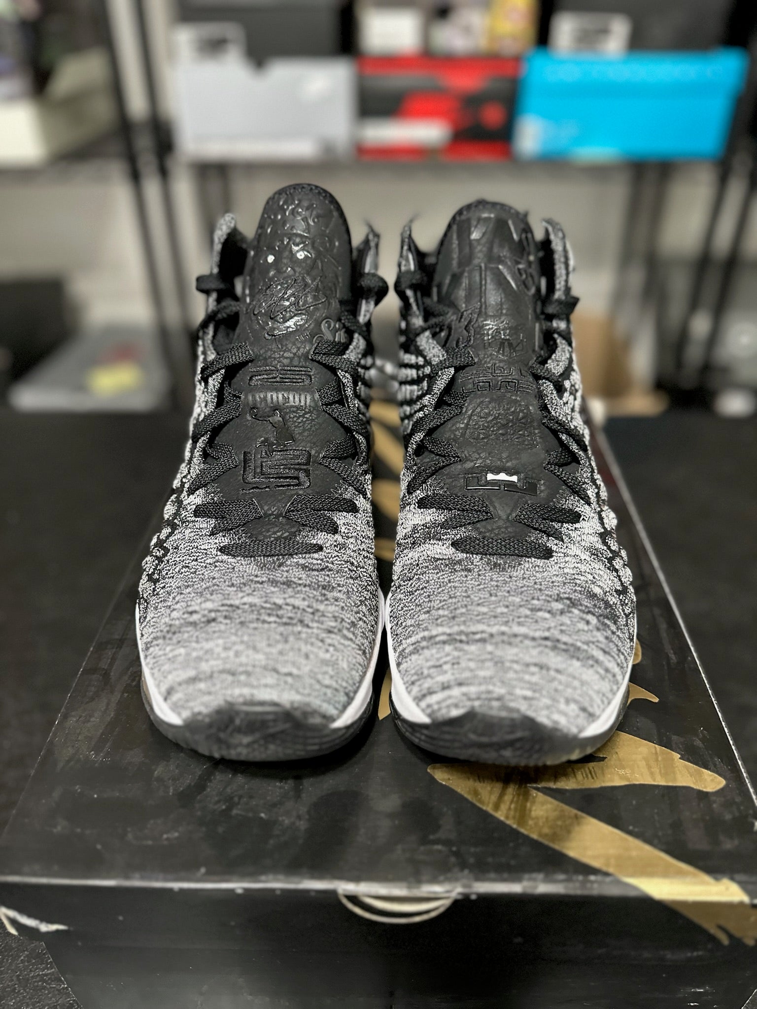 Size 12 - LeBron 17 Black White