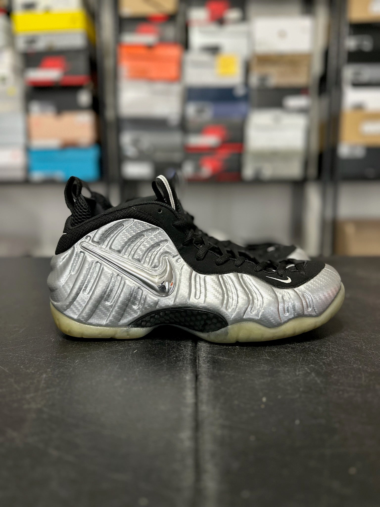 Size 11.5 - Foamposite Pro Silver Surfer