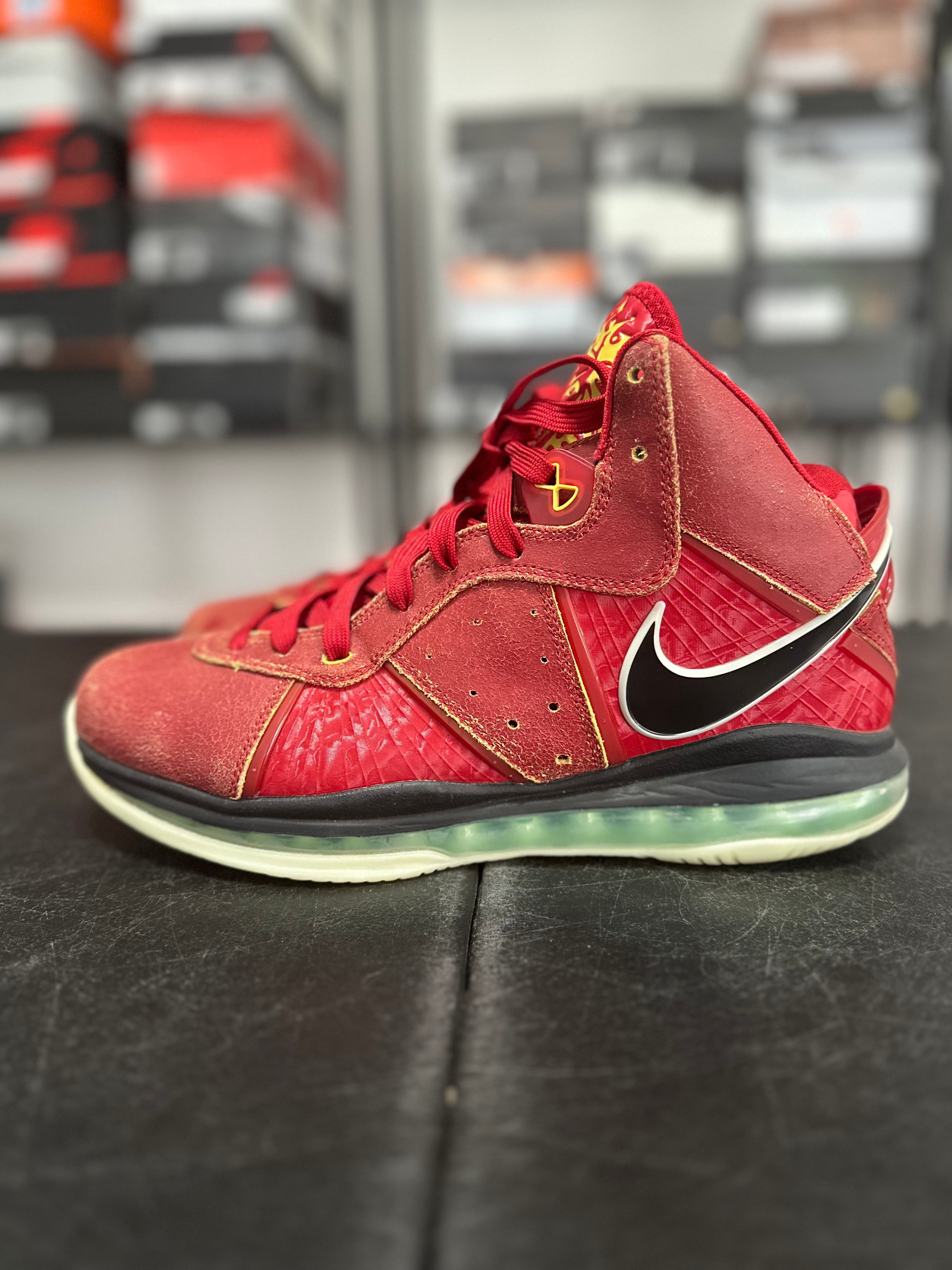 Size 12 - LeBron 8 gym red