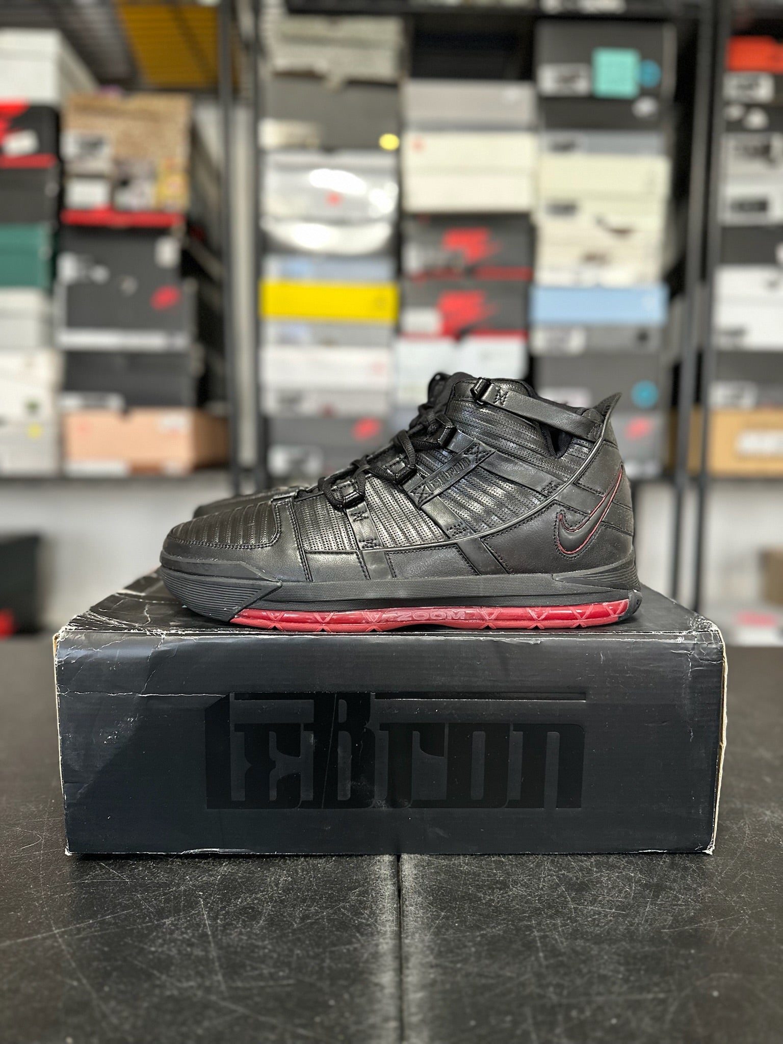 Size 13 - LeBron 3 Black Crimson