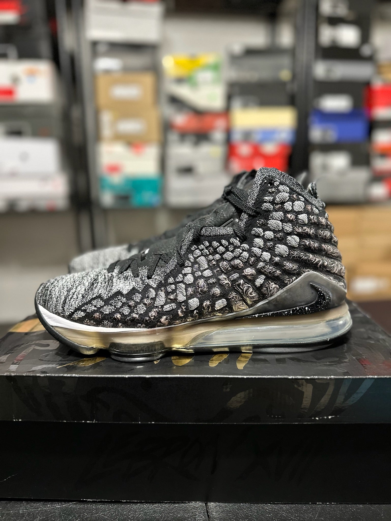 Size 12 - LeBron 17 Black White