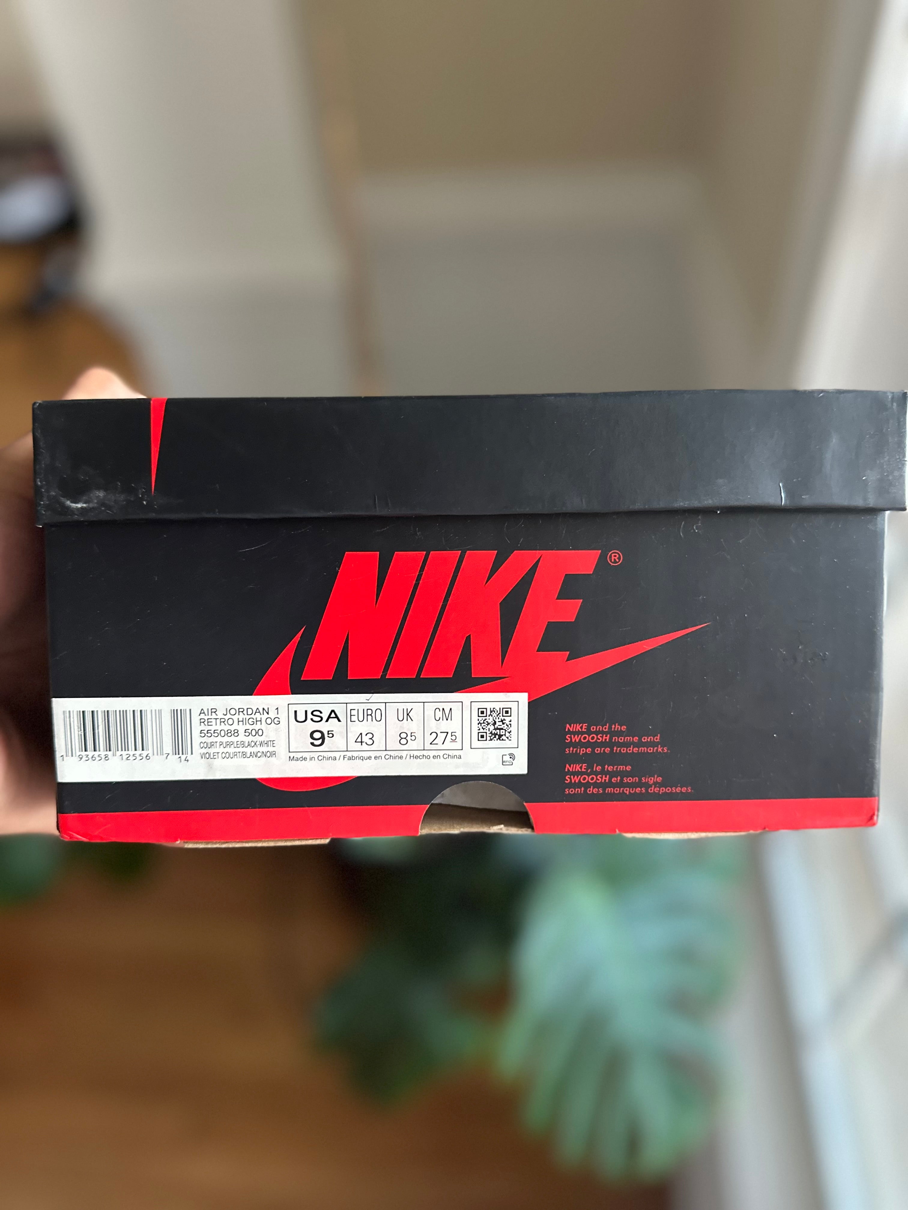 Size 9.5 - J1 court purple 2.0