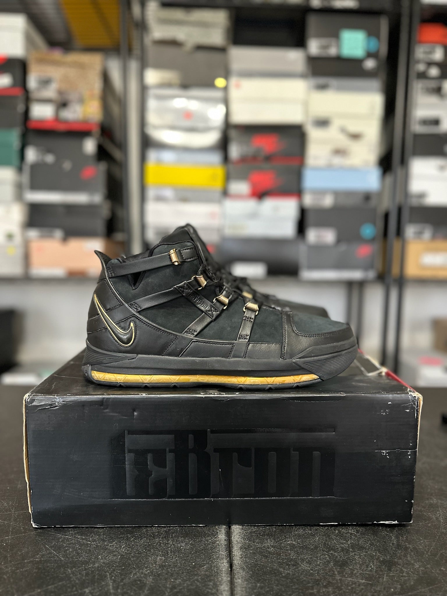 Size 13 - LeBron Zoom 3 Black Metallic Gold