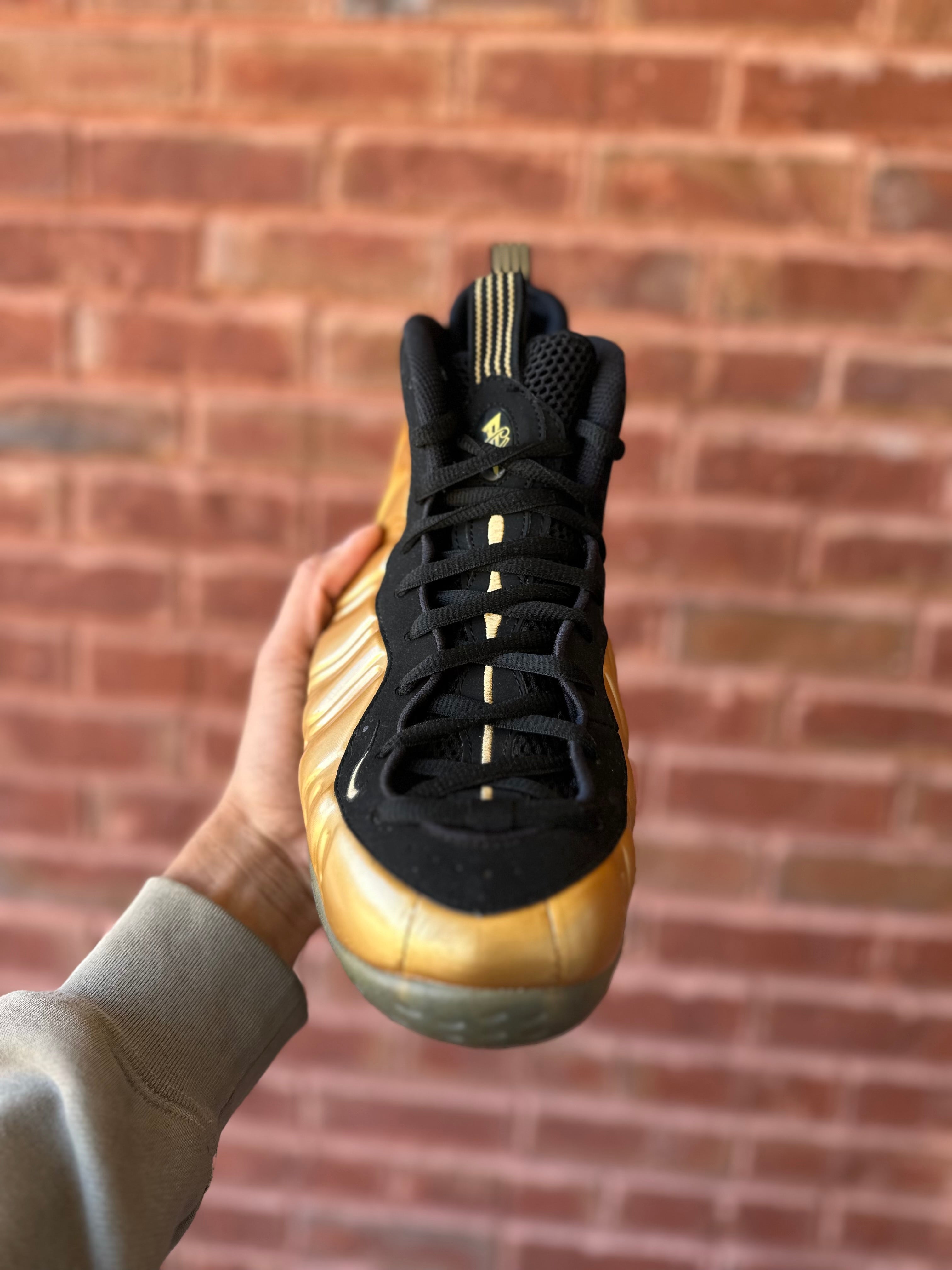 Size 12 -air foamposite one gold