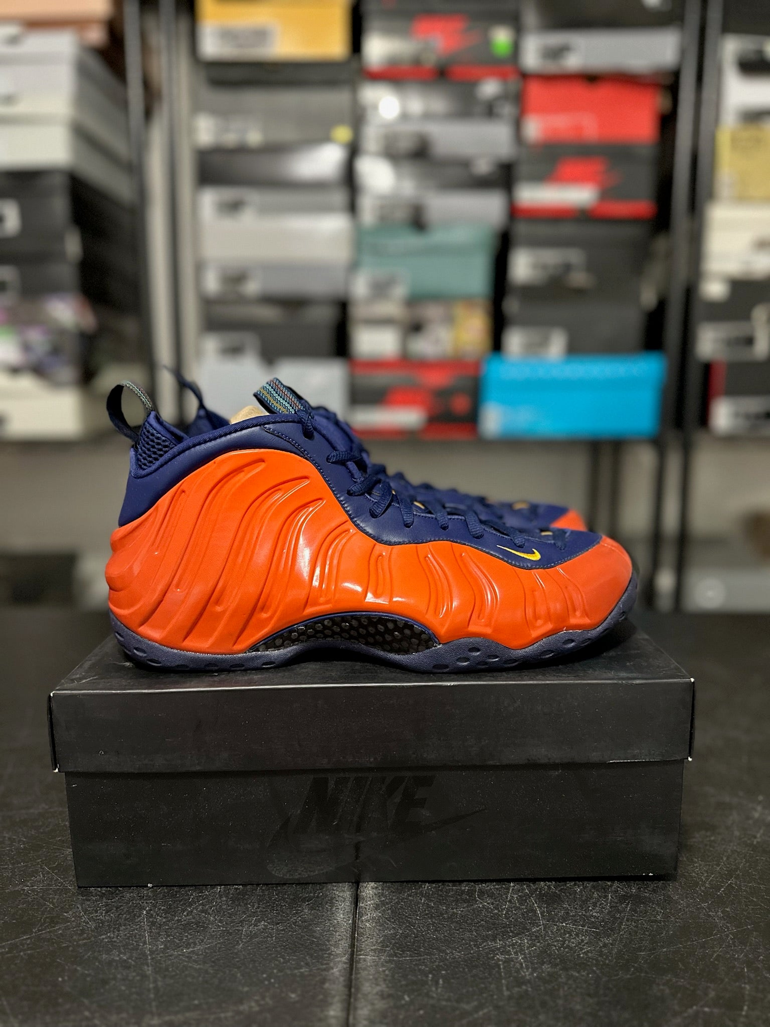 Size 12 - Foamposite 1 Blue Void Rugged Orange