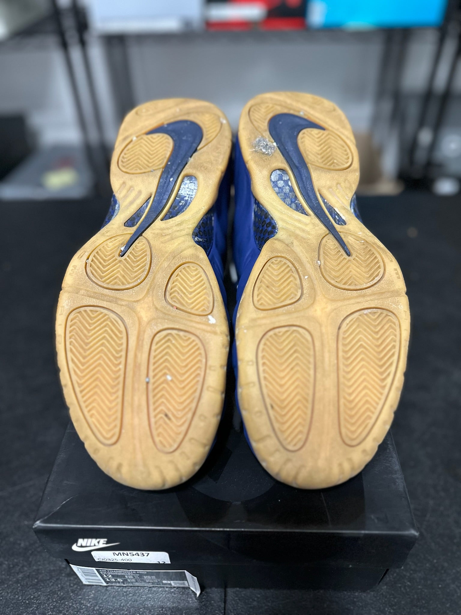 Size 12 - Foamposite Pro Blue Void University Red