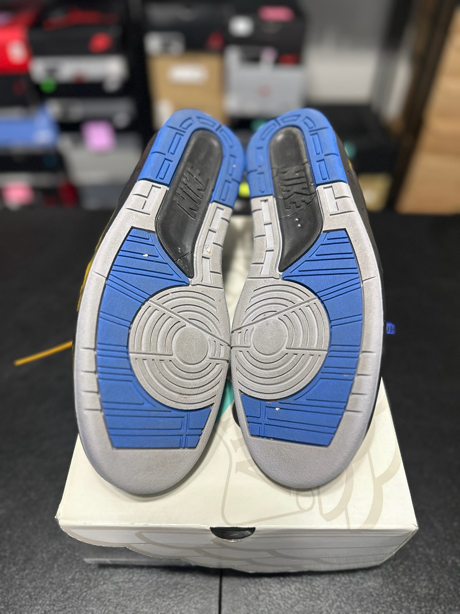 Size 11 - J2 Low Off White Black Blue