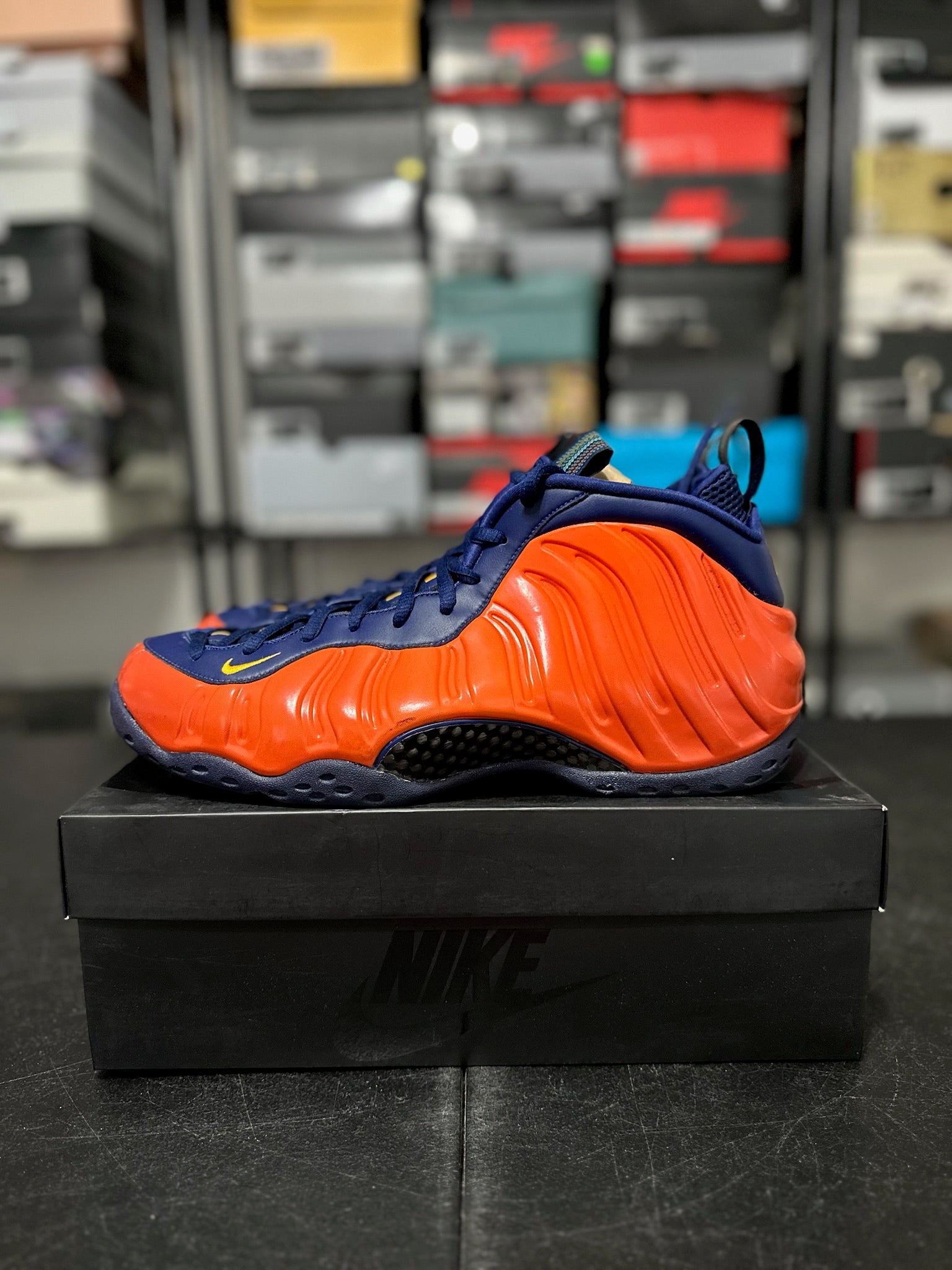 Size 12 - Foamposite 1 Blue Void Rugged Orange