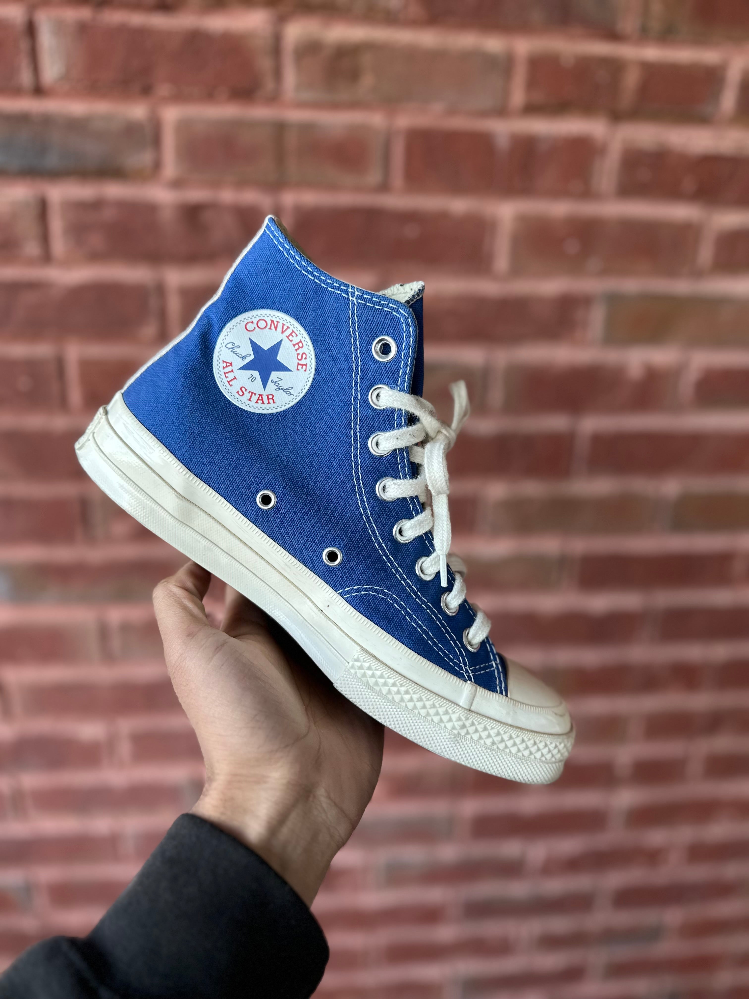 Size 7 - converse high cdg blue