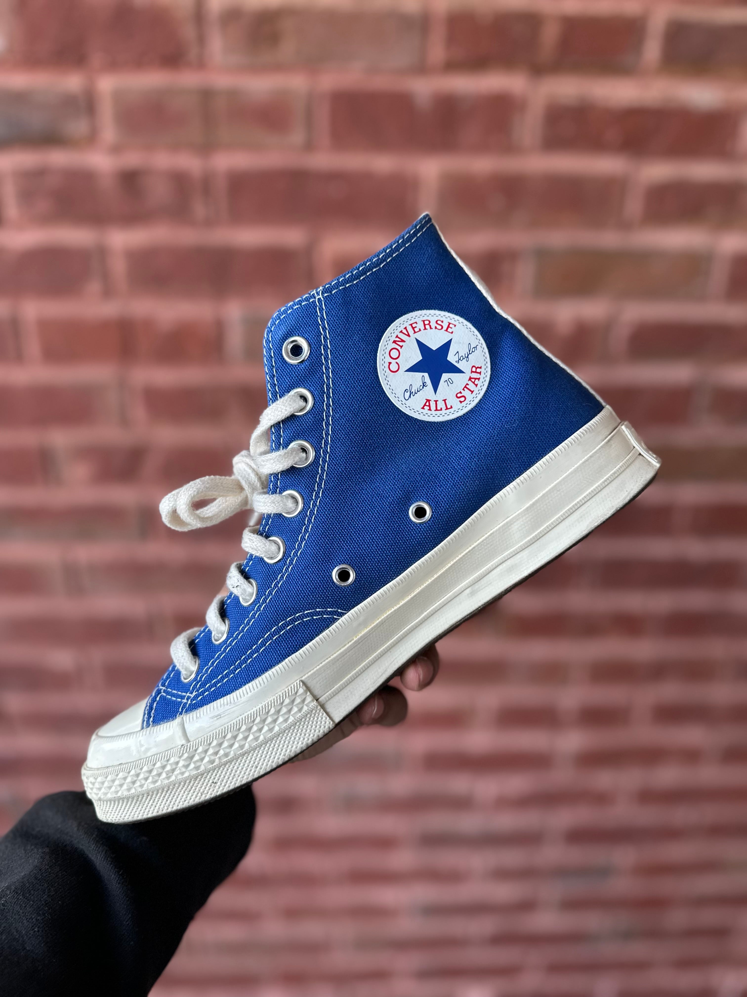 Size 7 - converse high cdg blue