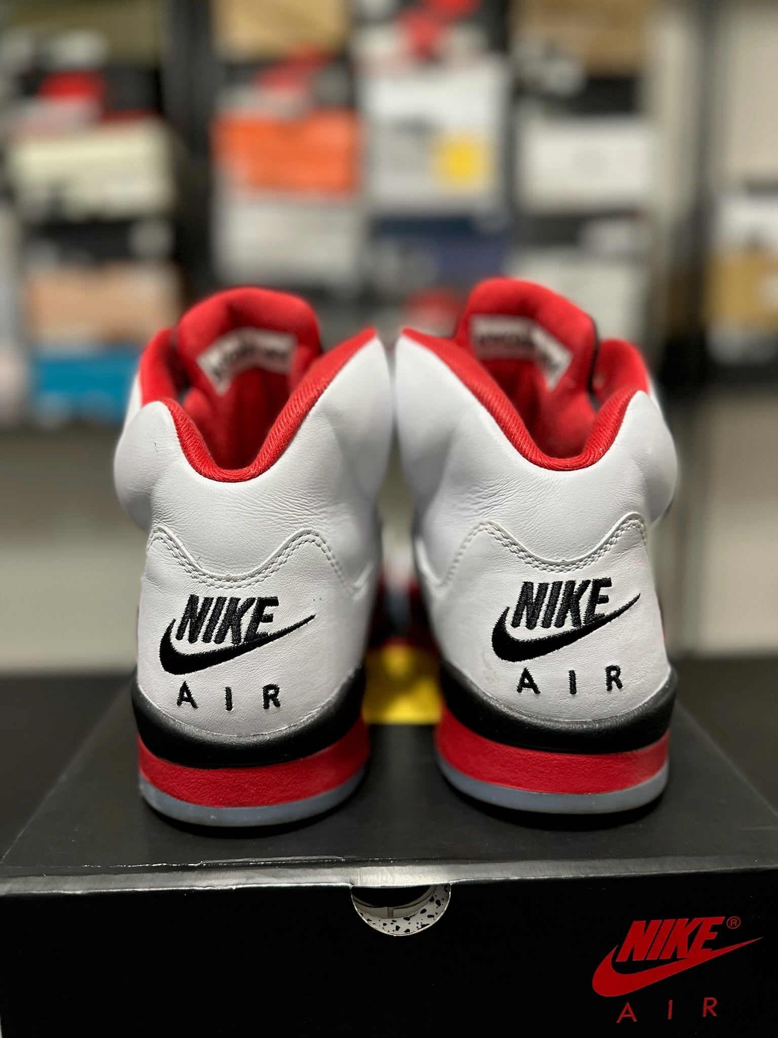 Size 10 - J5 Fire Red Black Tongue