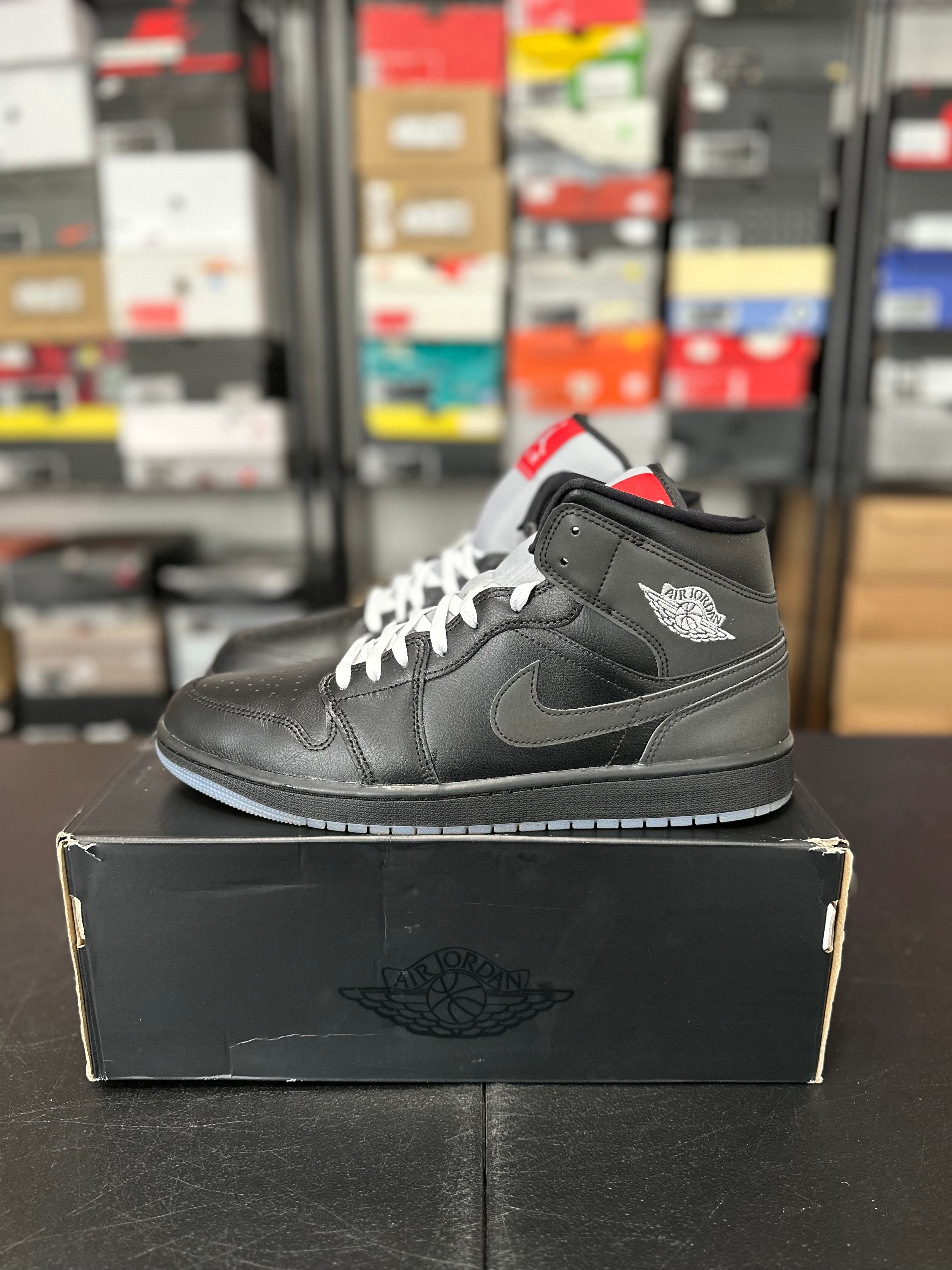 Size 13 - J1 mid black metallic reimagined