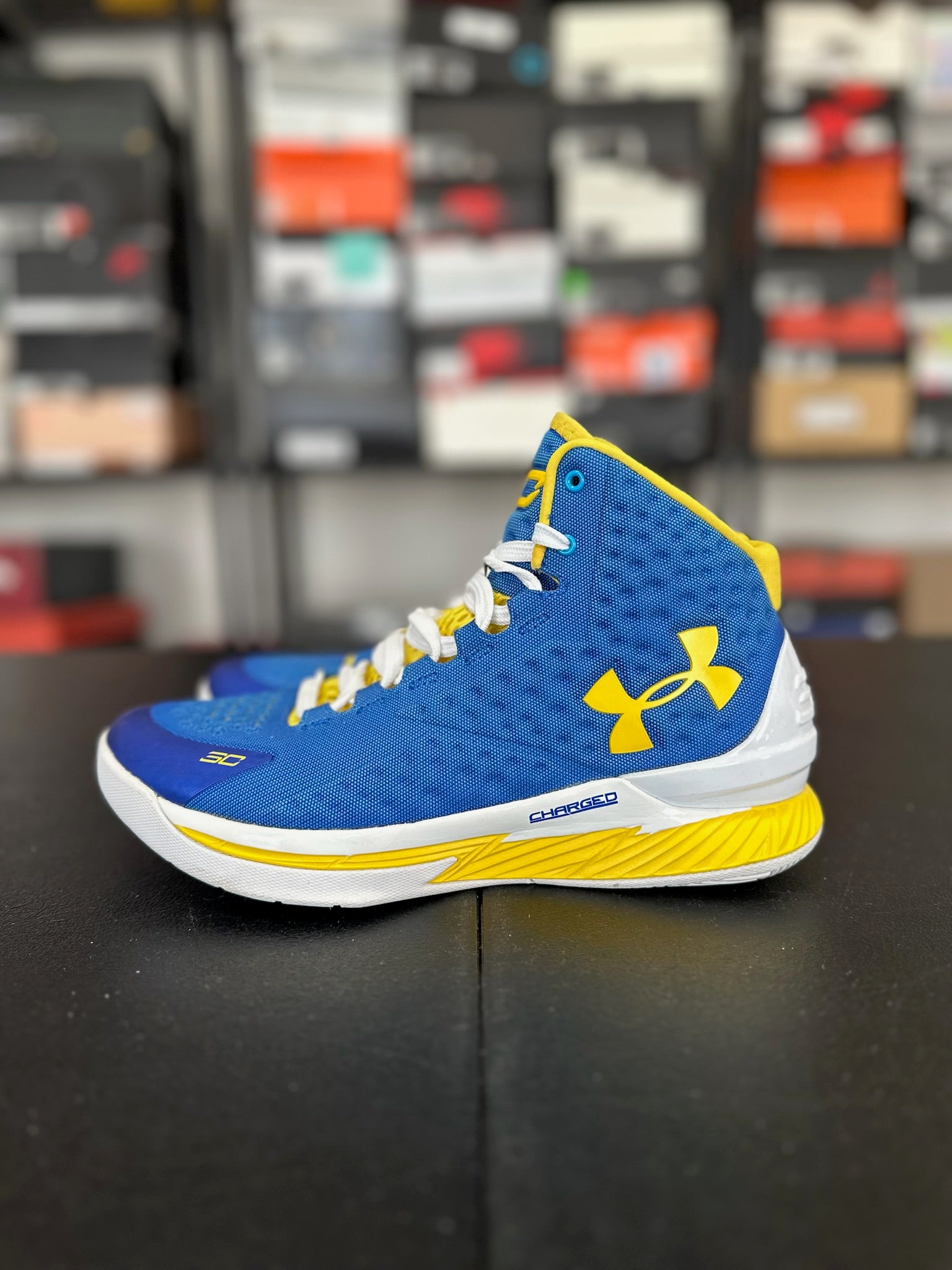 Size 9.5 - Curry 1 Blue/White/Yellow