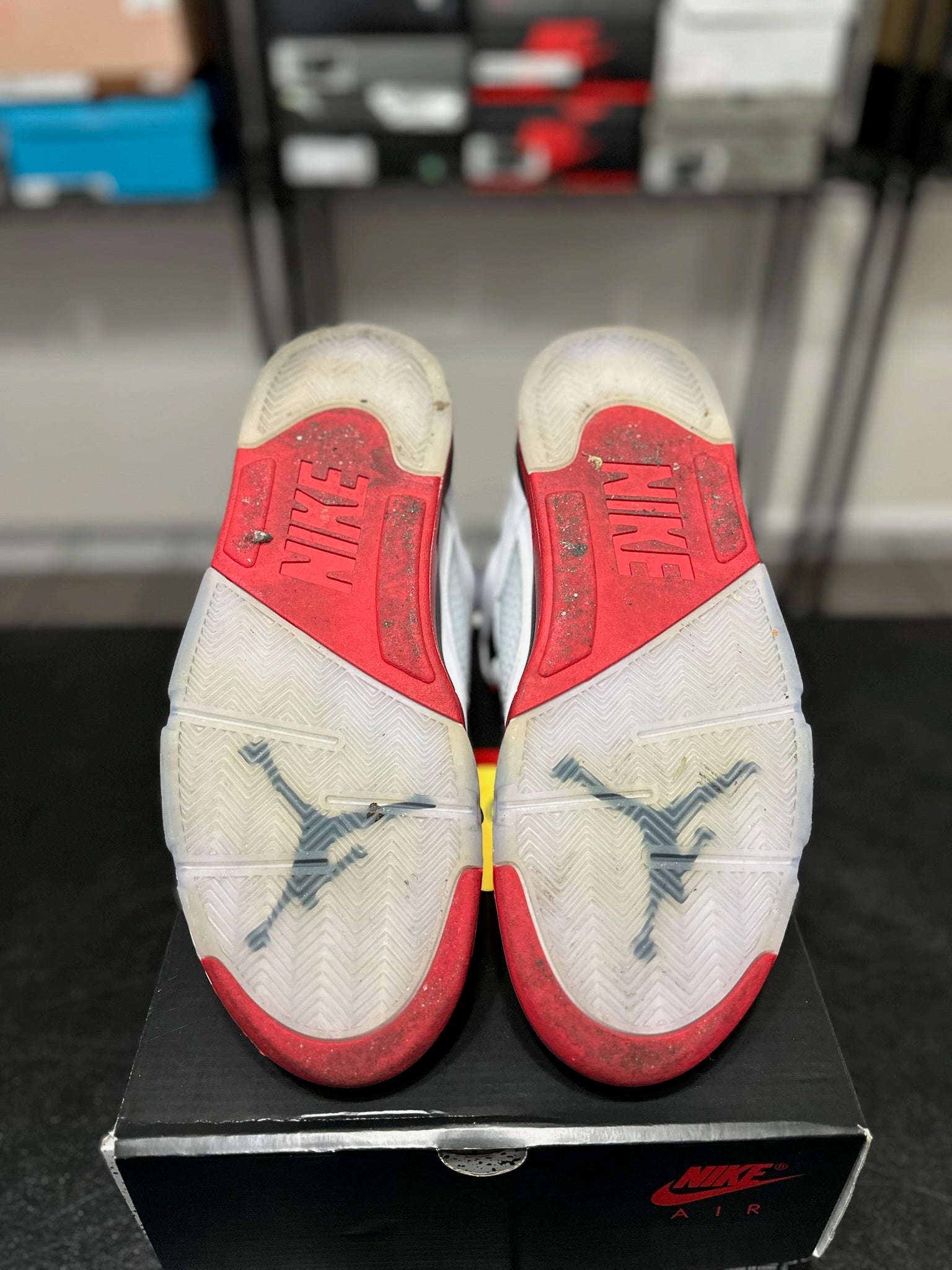 Size 10 - J5 Fire Red Black Tongue