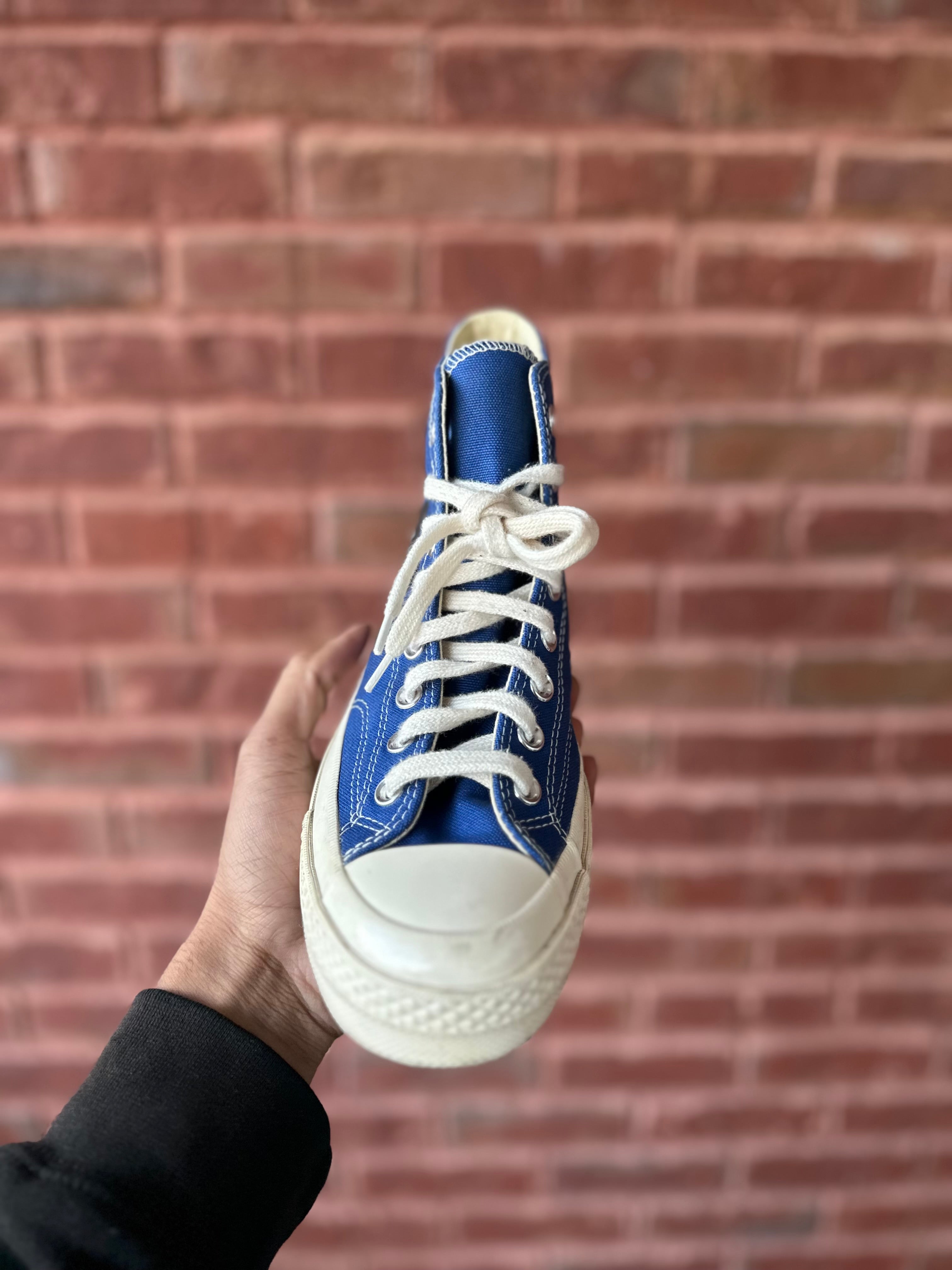 Size 7 - converse high cdg blue