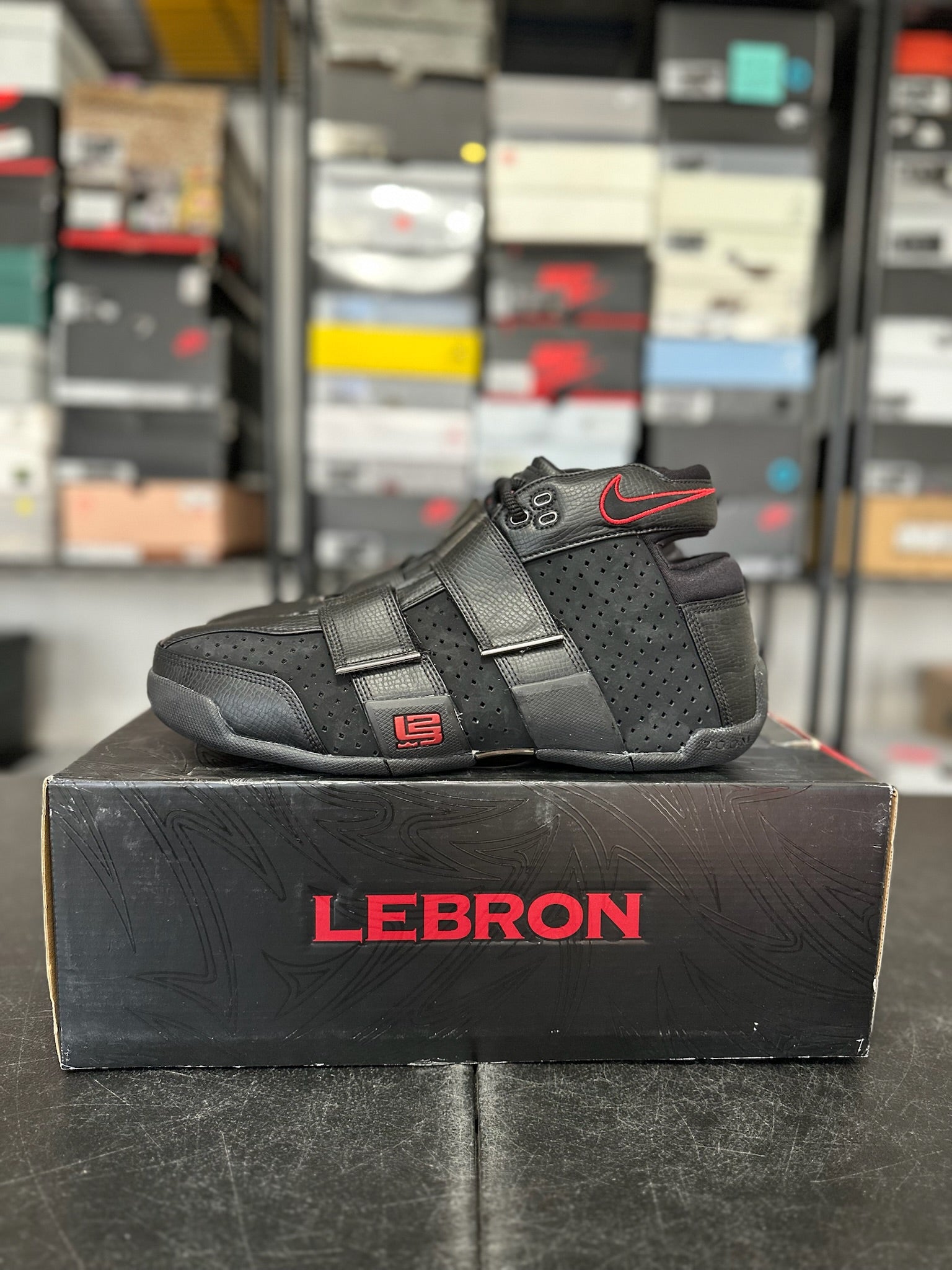 Size 13 - LeBron 20-5-5 Black Varsity Red