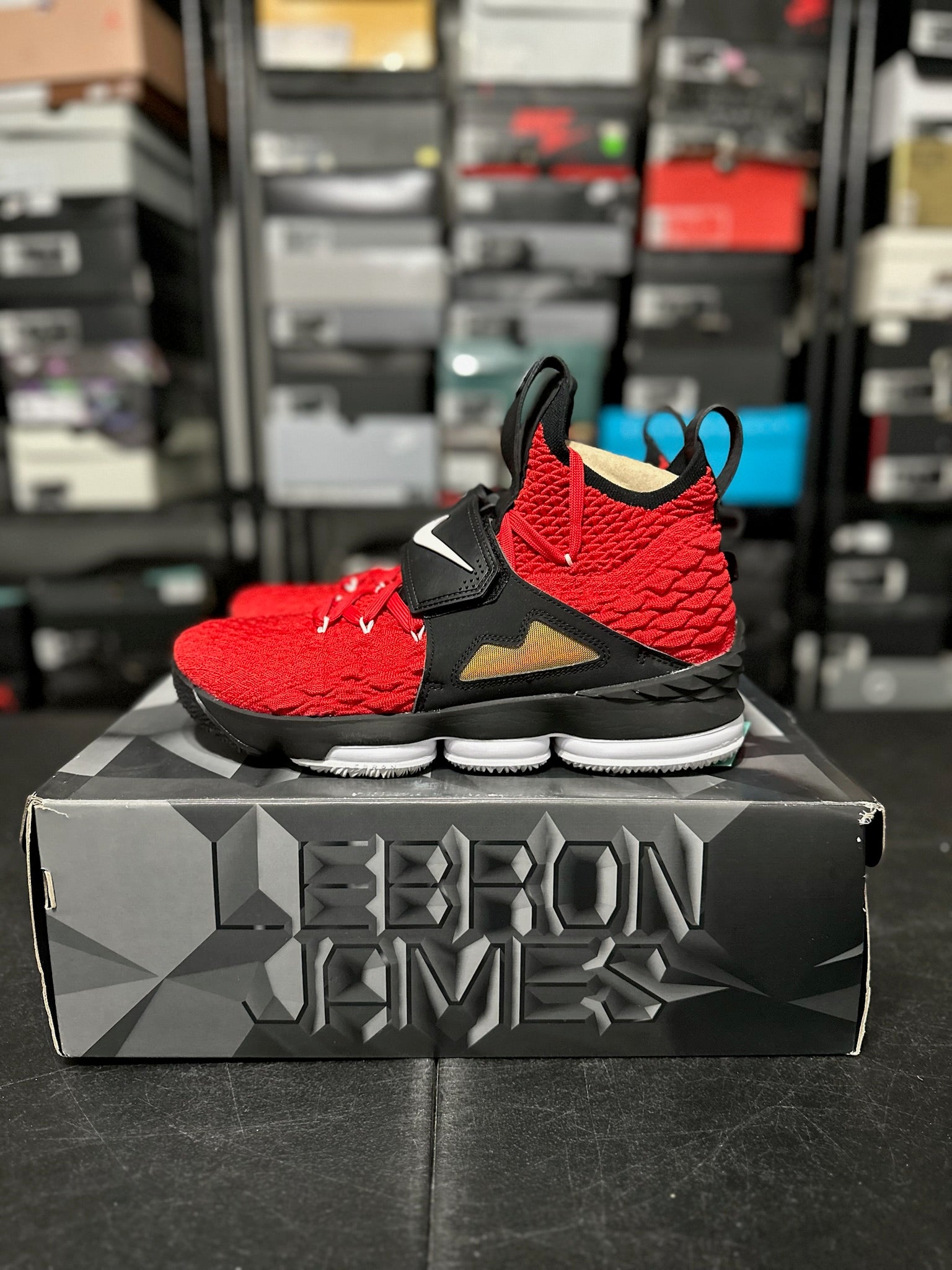 Size 10.5 - LeBron 15 Red Diamond Turf