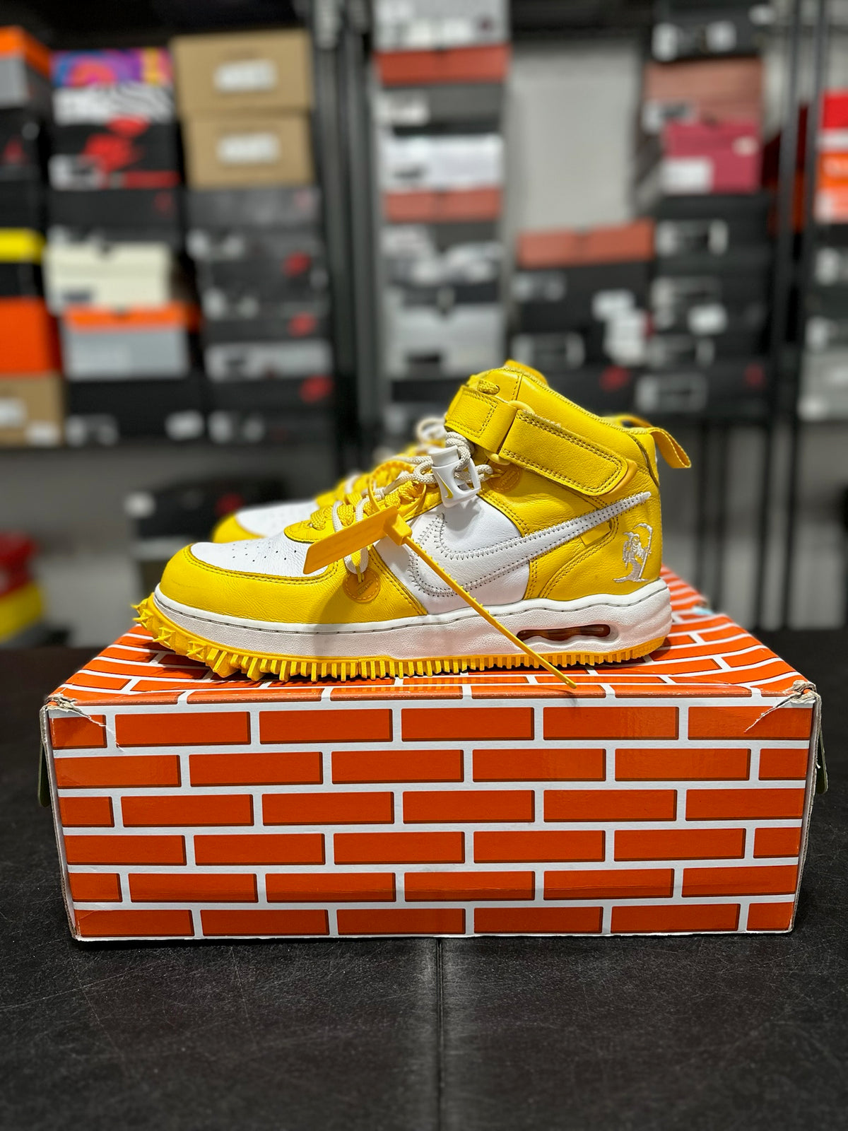Size 11 - AF 1 Mid Off White Varsity Maize