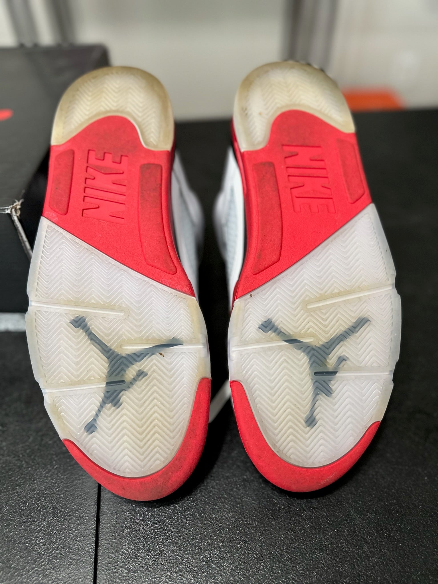 Size 13 - J5 Fire Red Black Tongue
