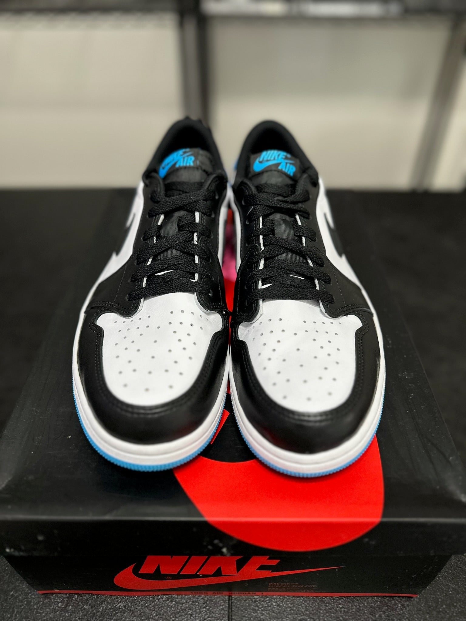 Size 13 - J1 Low Black Dark Power Blue