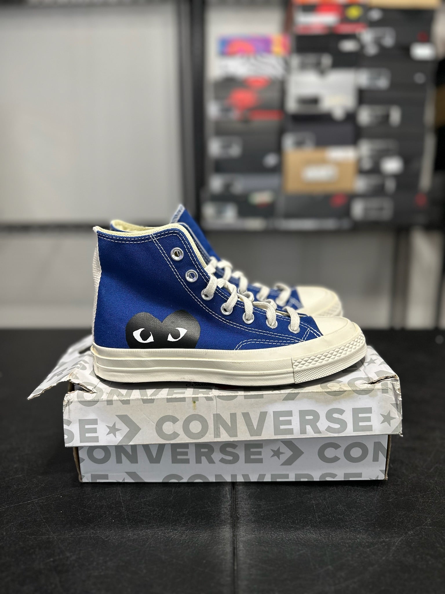 Size 4.5 - Converse Chuck Taylor All Star 70 Hi Comme des Garçons Play Blue Quartz