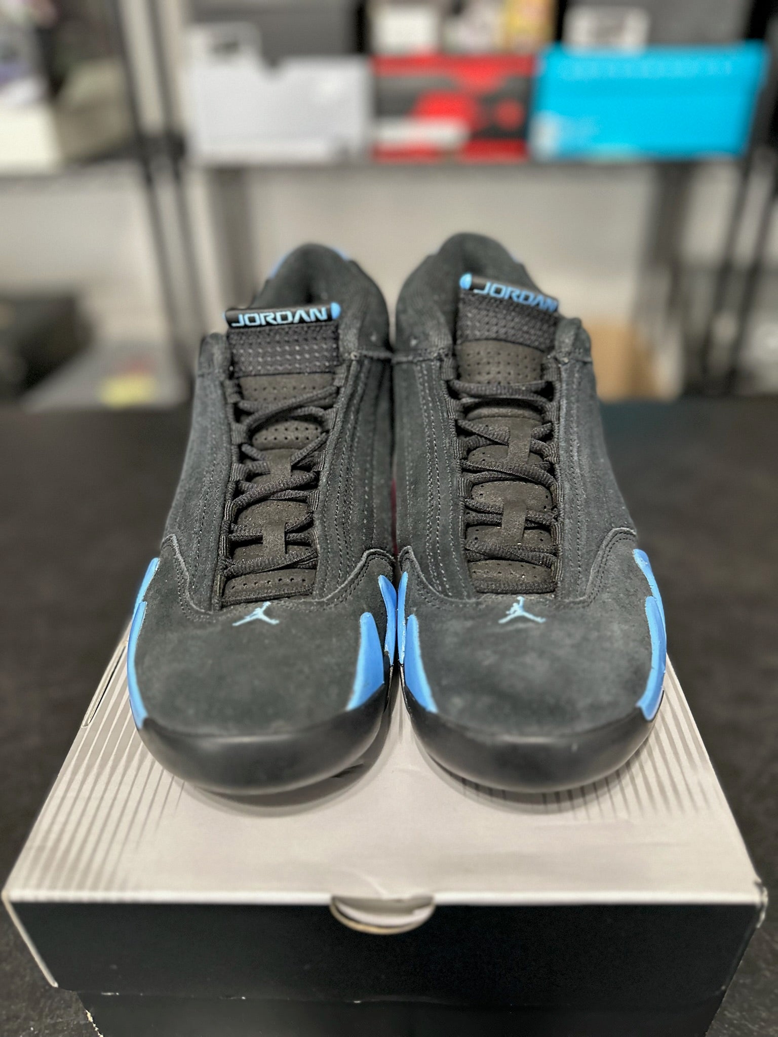 Size 8.5 - J14 Black University Blue