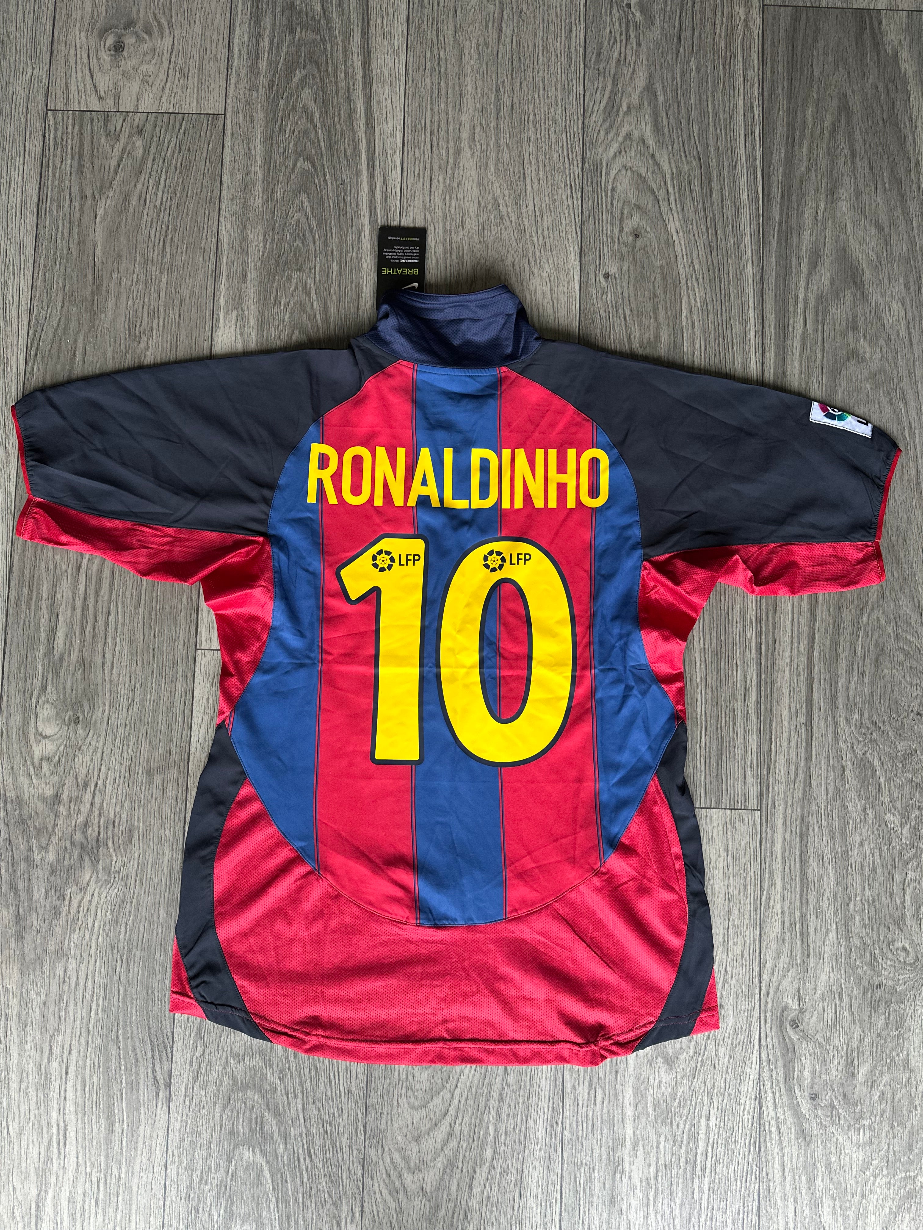 SIZE LARGE BARCELONA JERSEY (RONALDINHO)