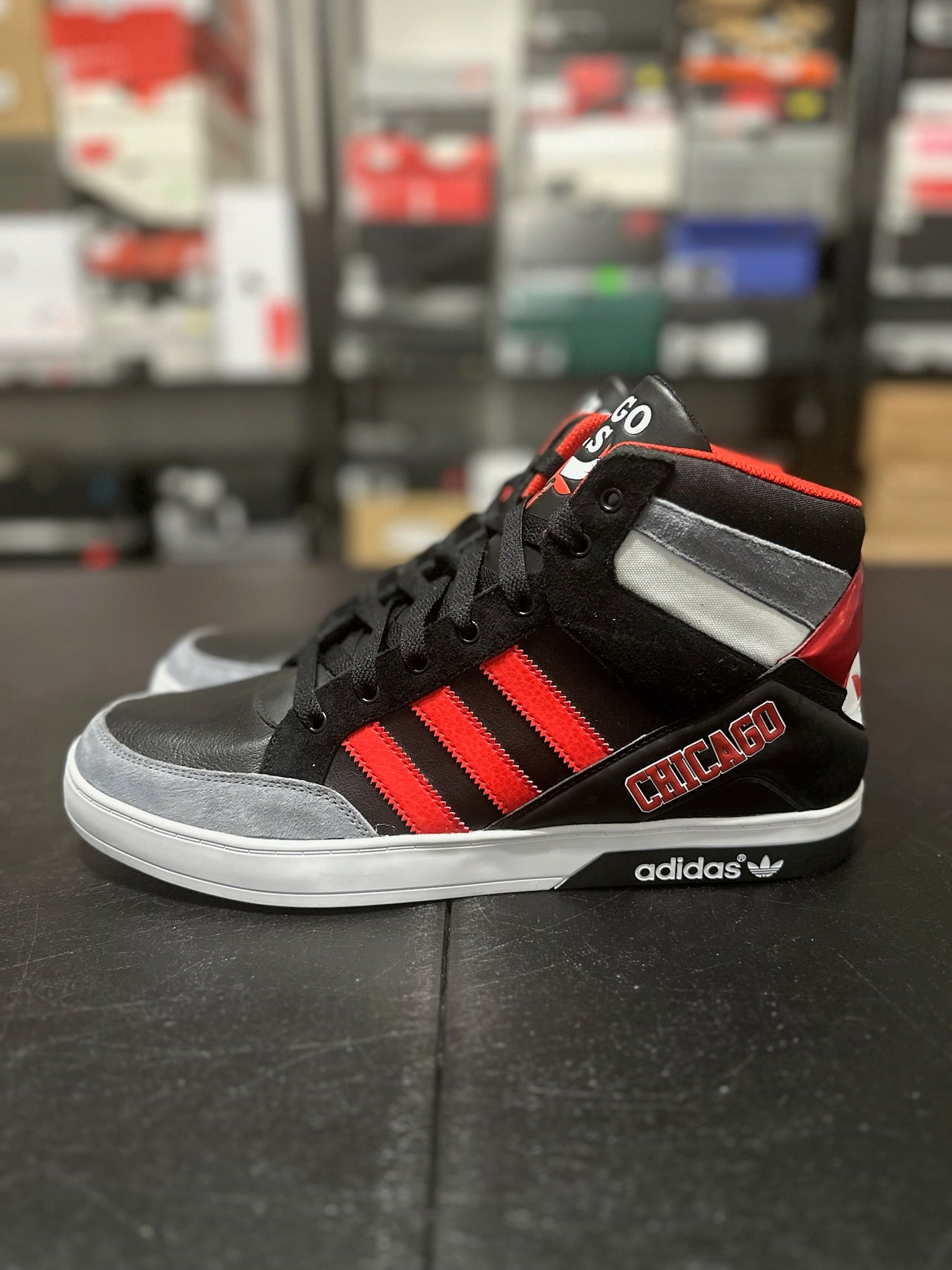 Size 13 - adidas black/red