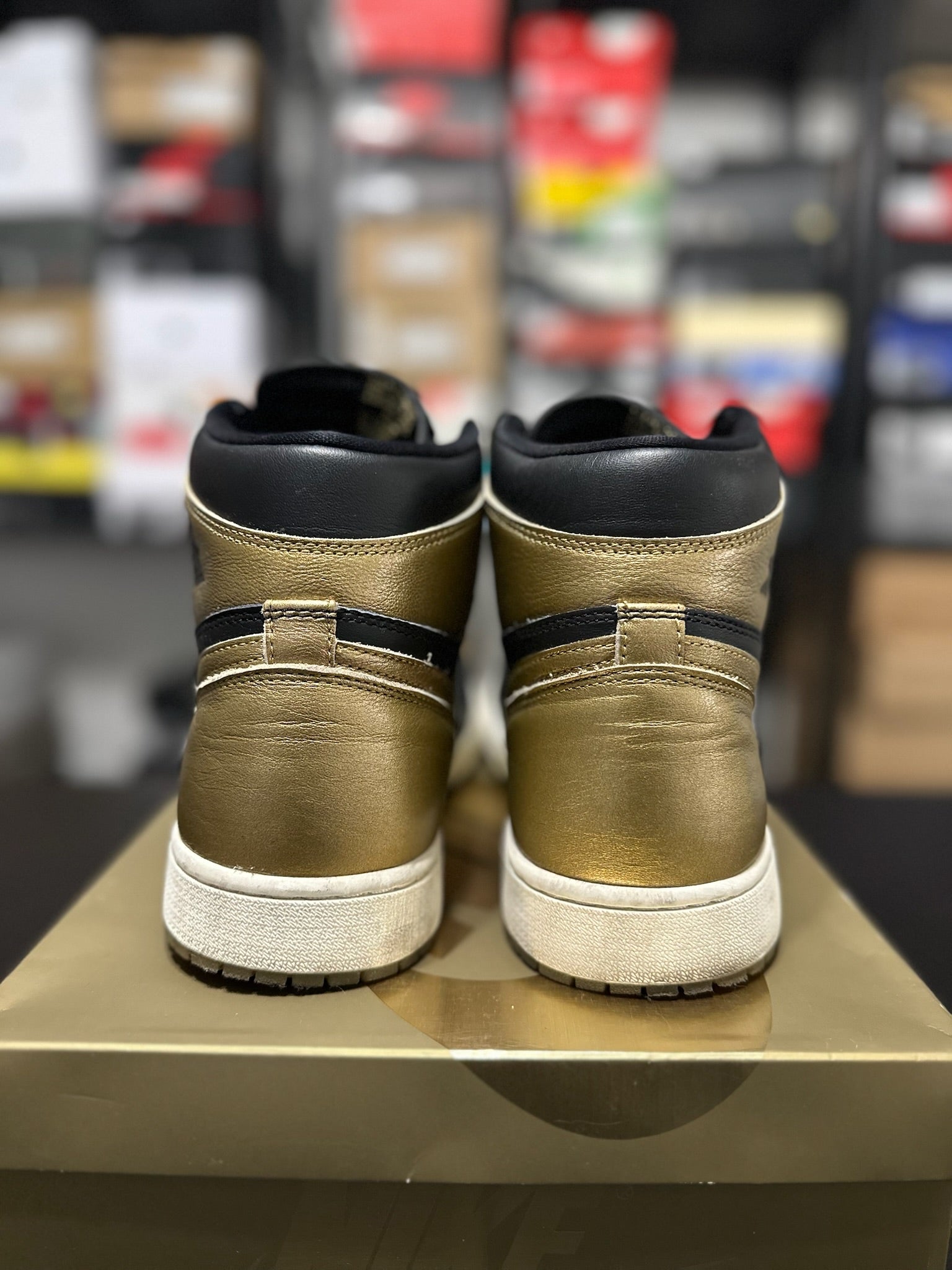 Size 12 - J1 High Black Metallic Gold