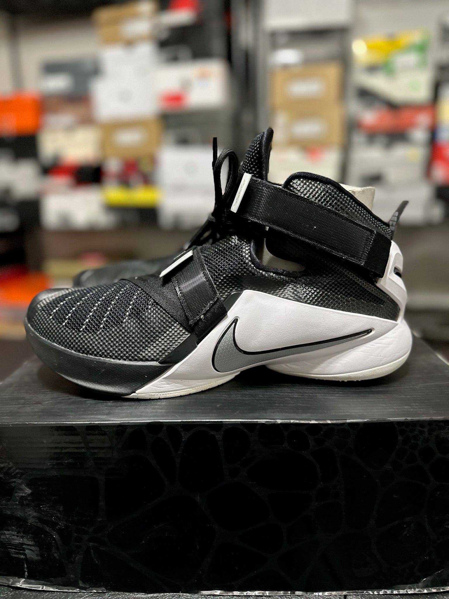 Size 12 - LeBron Soldier 9 Team Black White