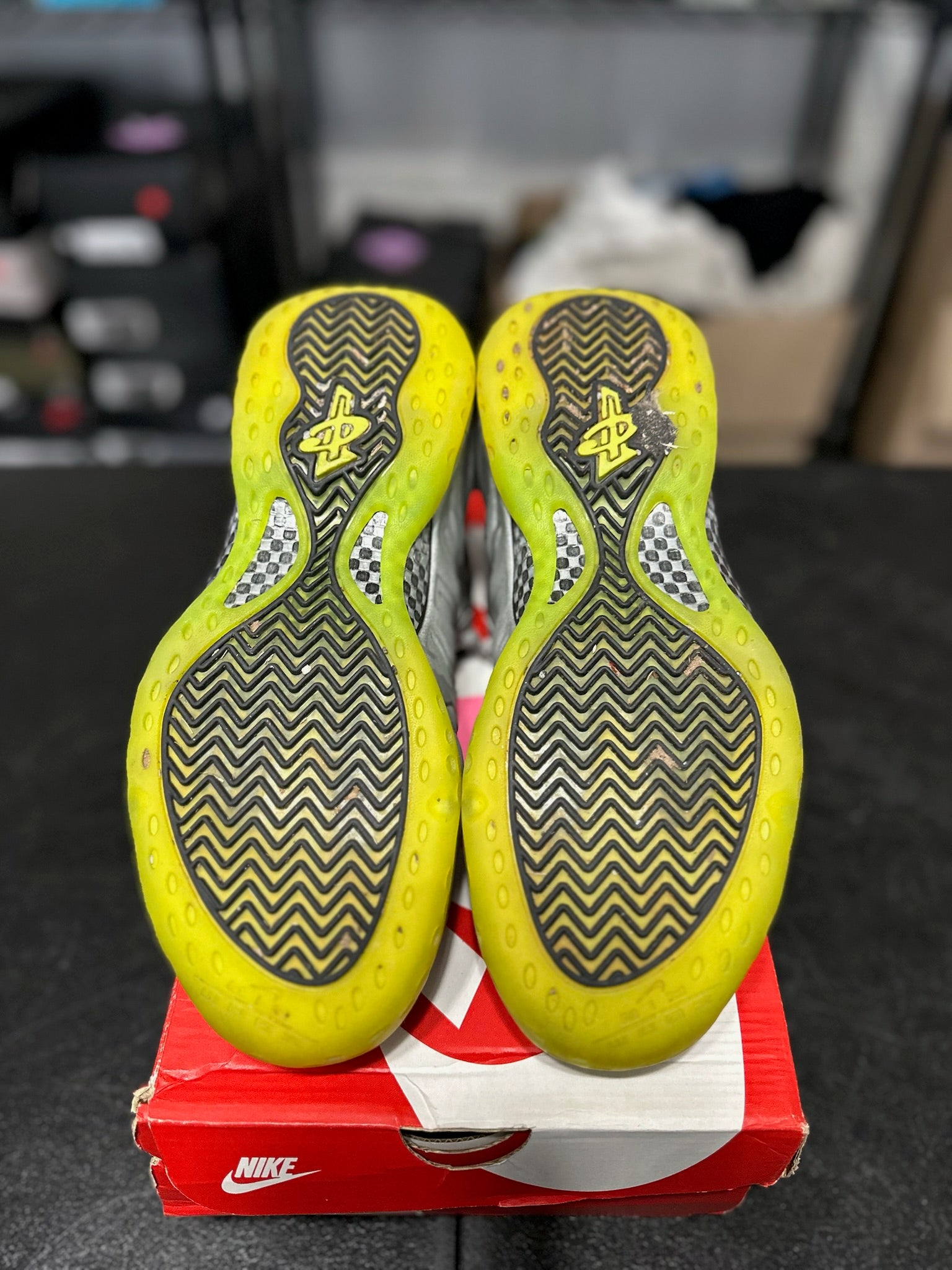 Size 8 - Foamposite 1 Silver Volt Camo