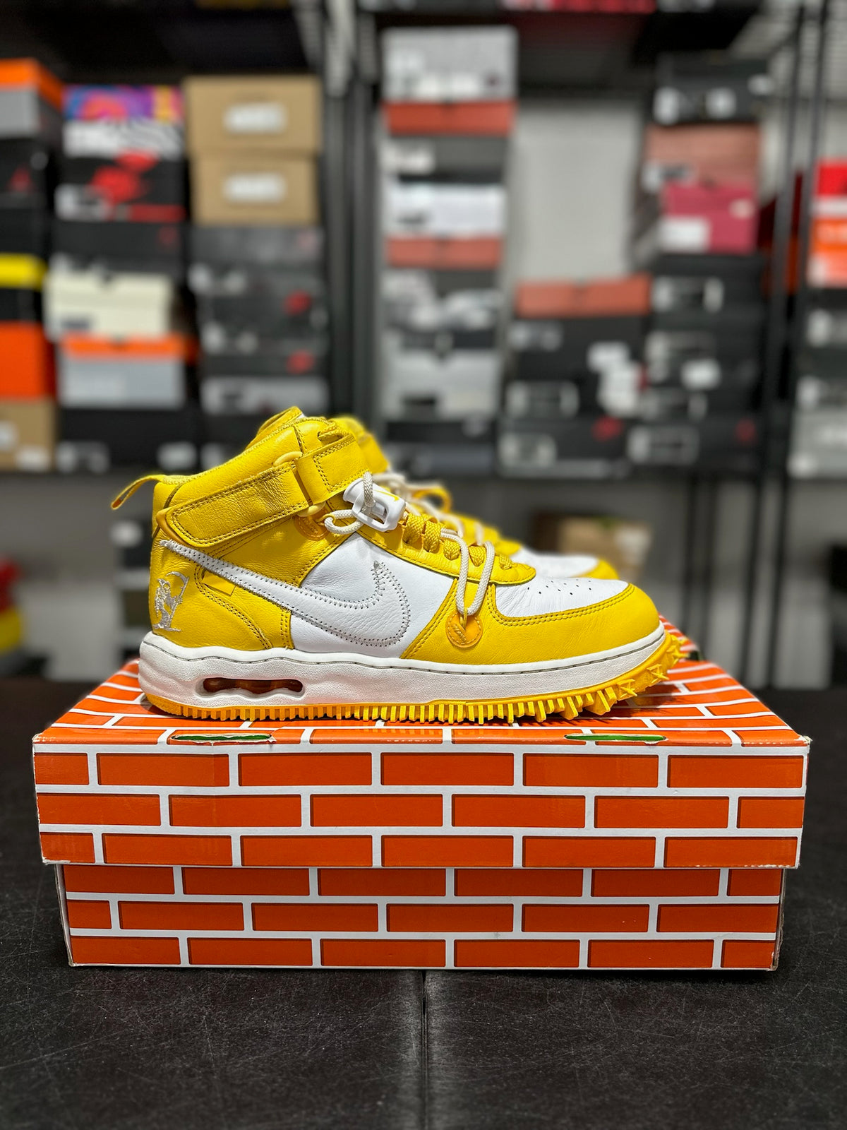 Size 11 - AF 1 Mid Off White Varsity Maize