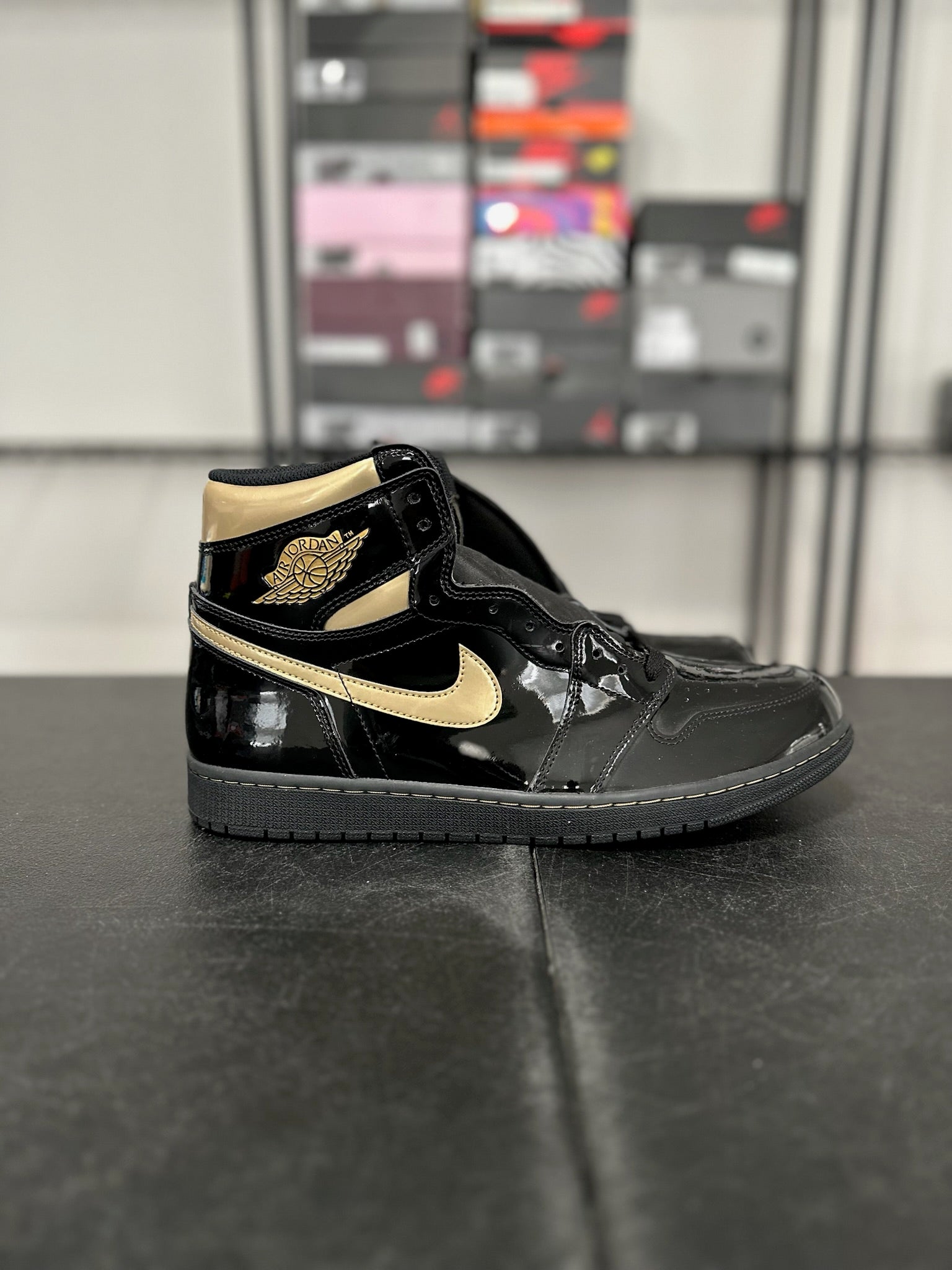 Size 14 - J1 High Black Metallic Gold DS