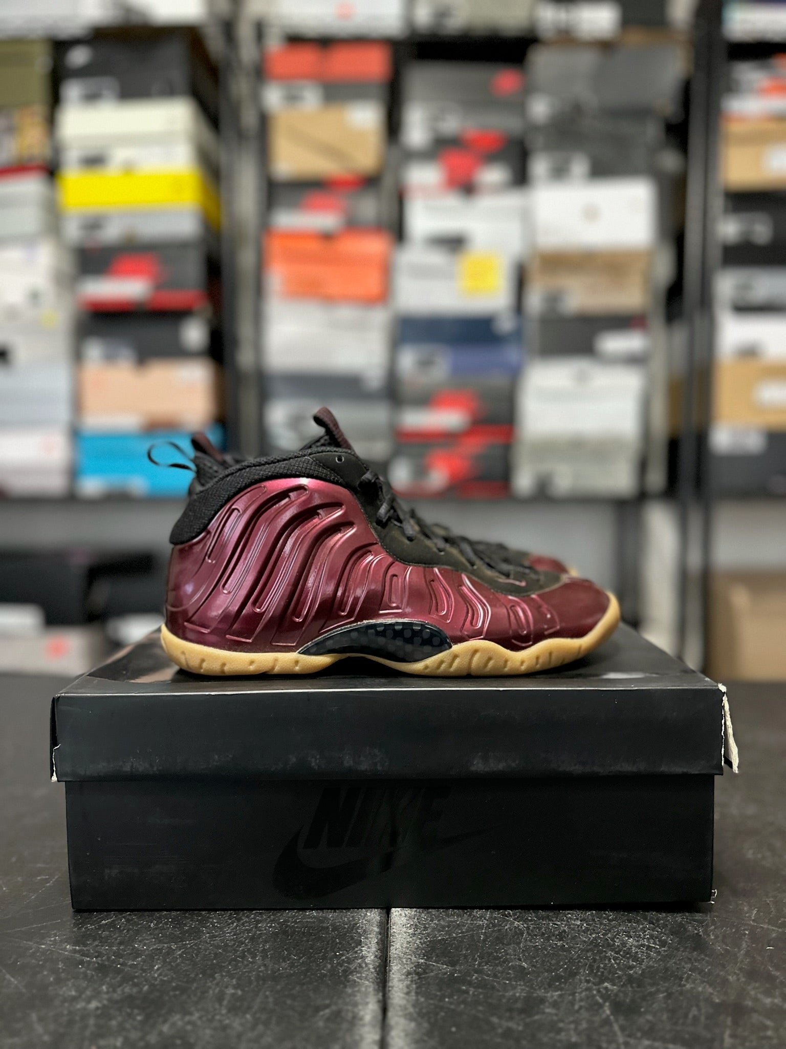 Size 7Y - Foamposite 1 Maroon
