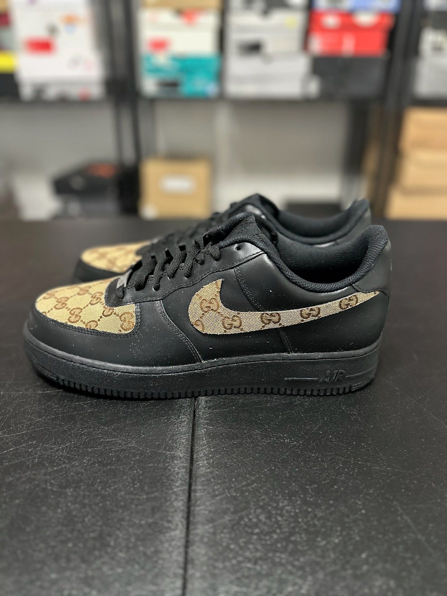 Size 12 - AF 1 Black Gucci Custom
