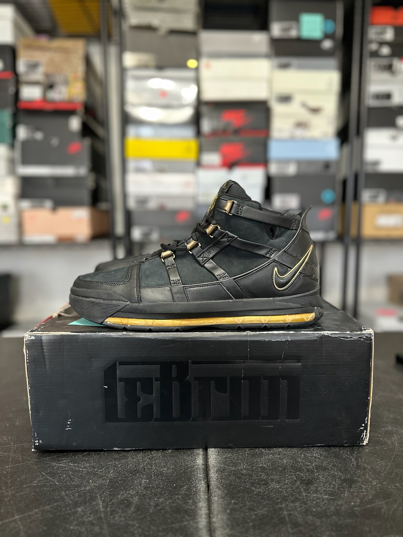 Size 13 - LeBron Zoom 3 Black Metallic Gold