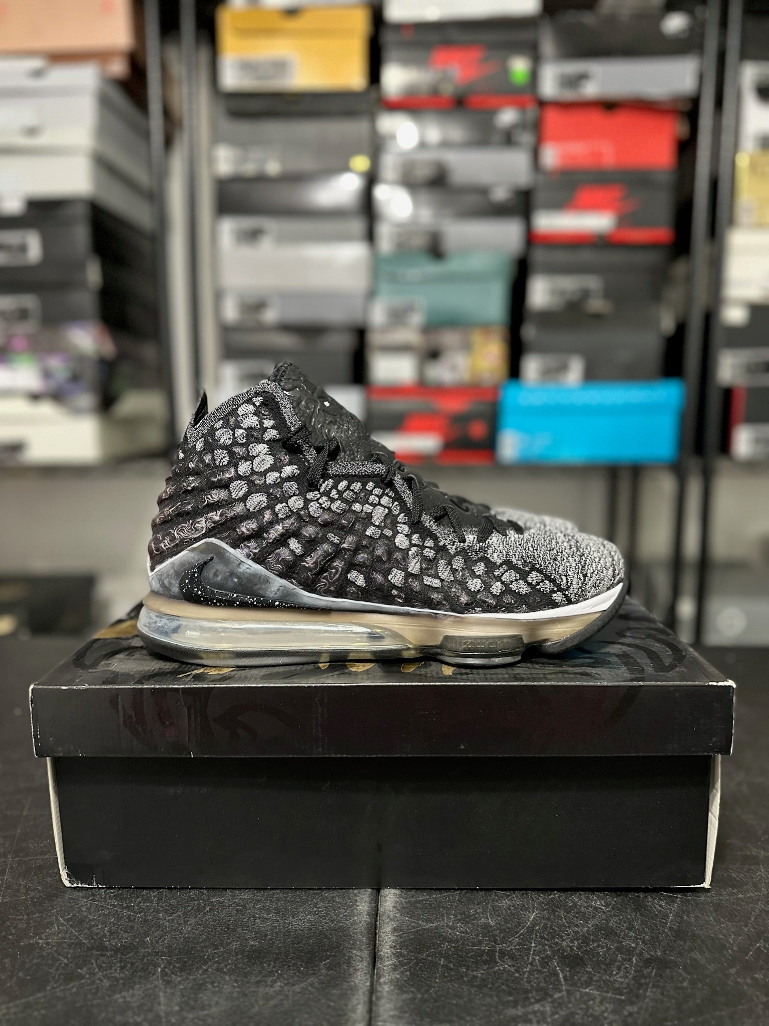 Size 12 - LeBron 17 Black White