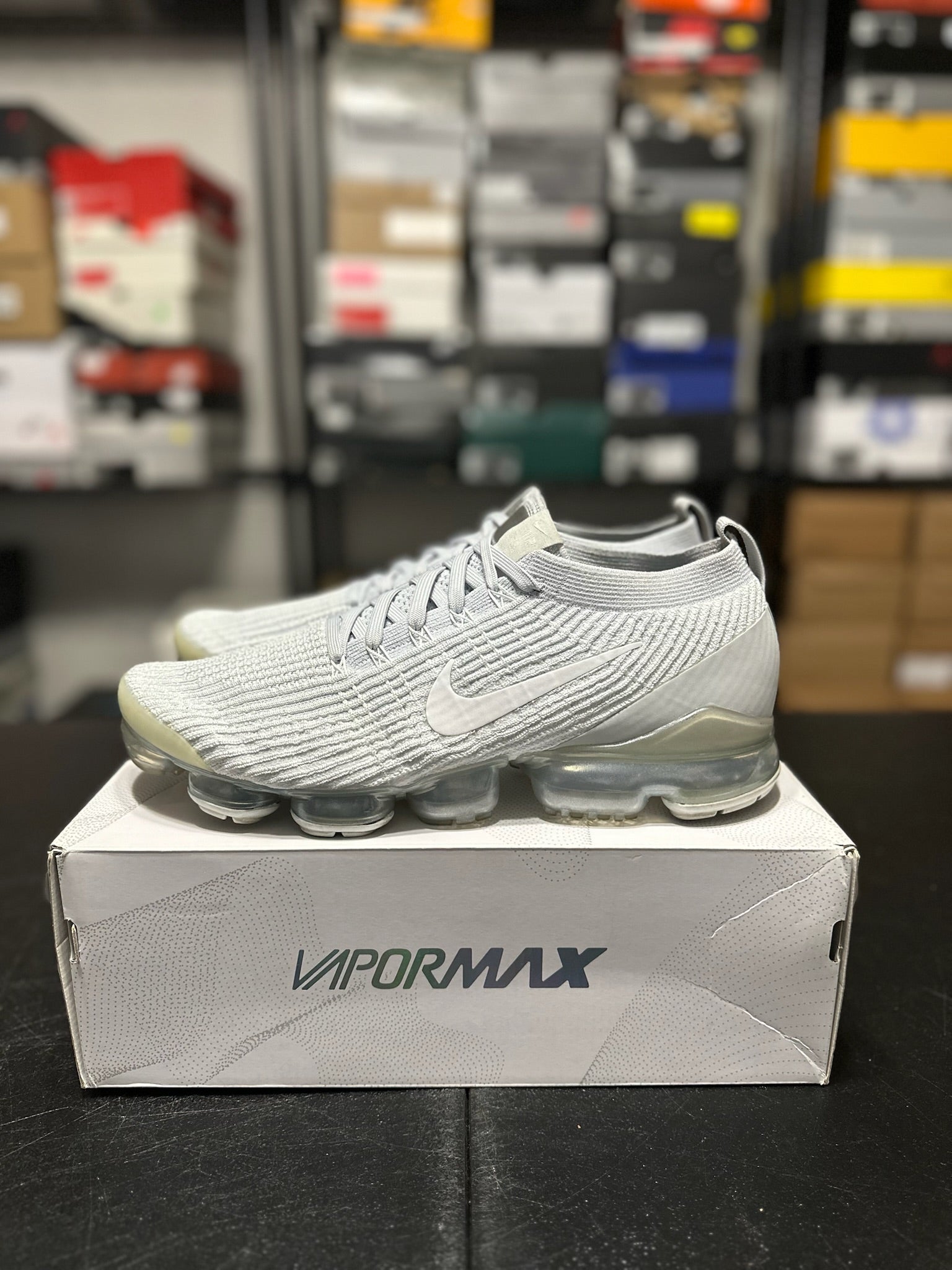 Size 13 - Air VaporMax Flyknit 3 White Pure Platinum