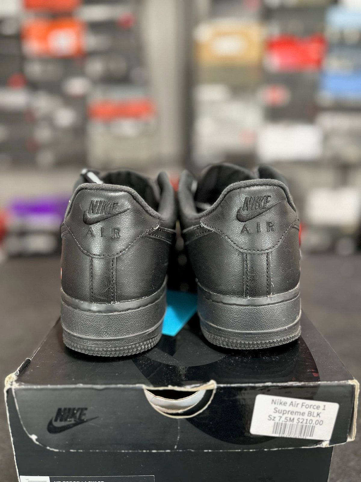 Size 7.5 - AF 1 Low supreme black