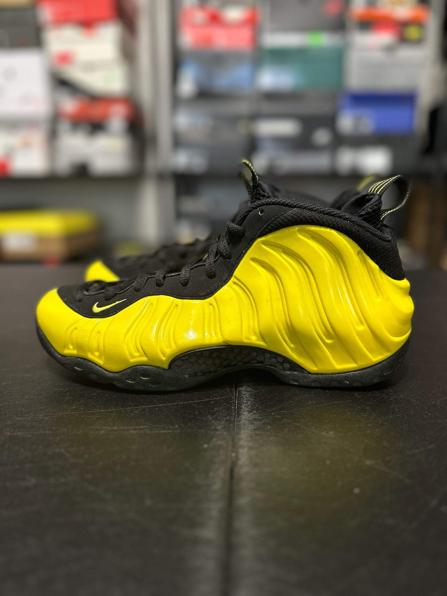 Size 8.5 - Foamposite 1 Wu-Tang Optic Yellow