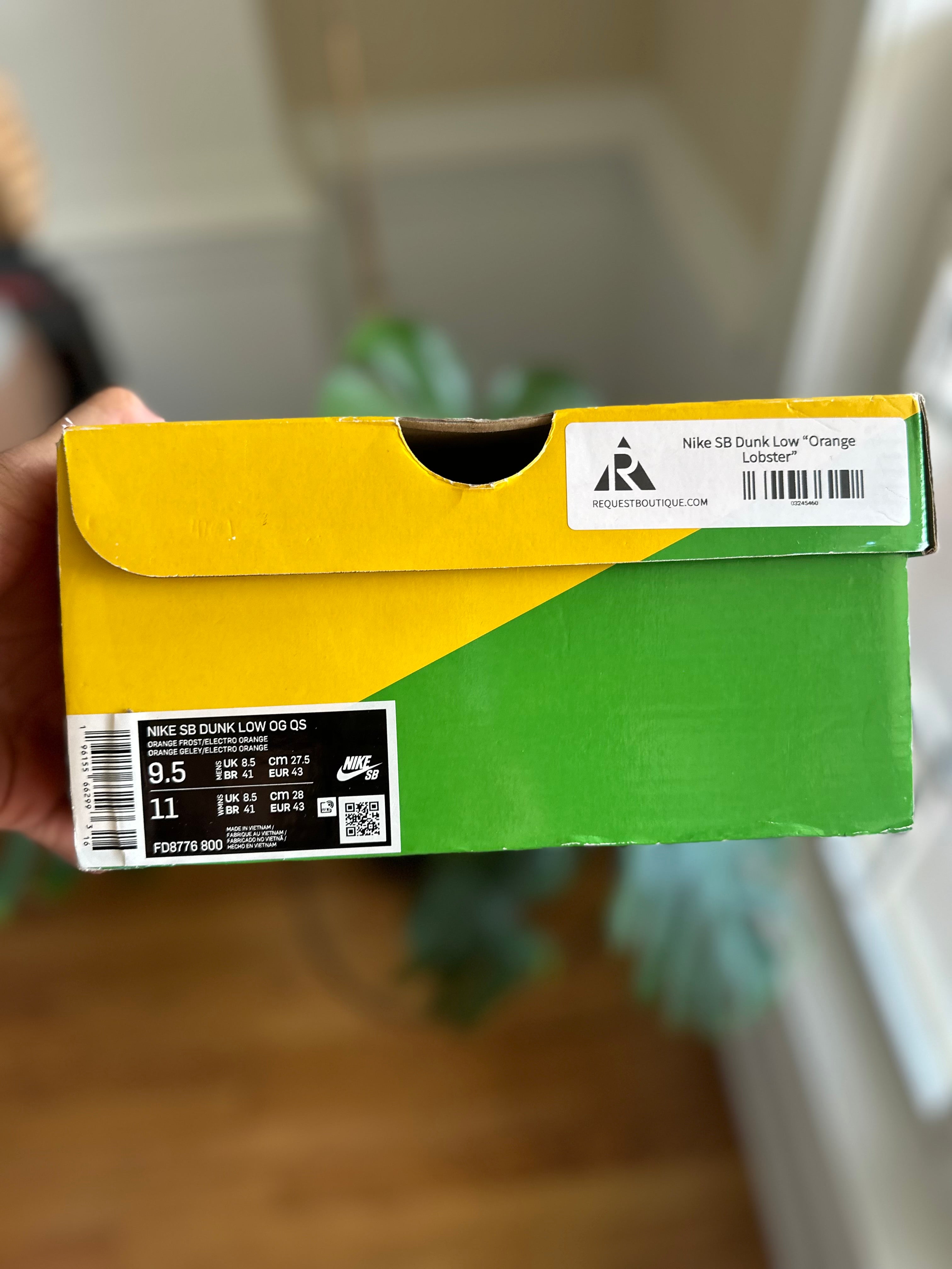 Size 9.5 - Dunk low orange lobster